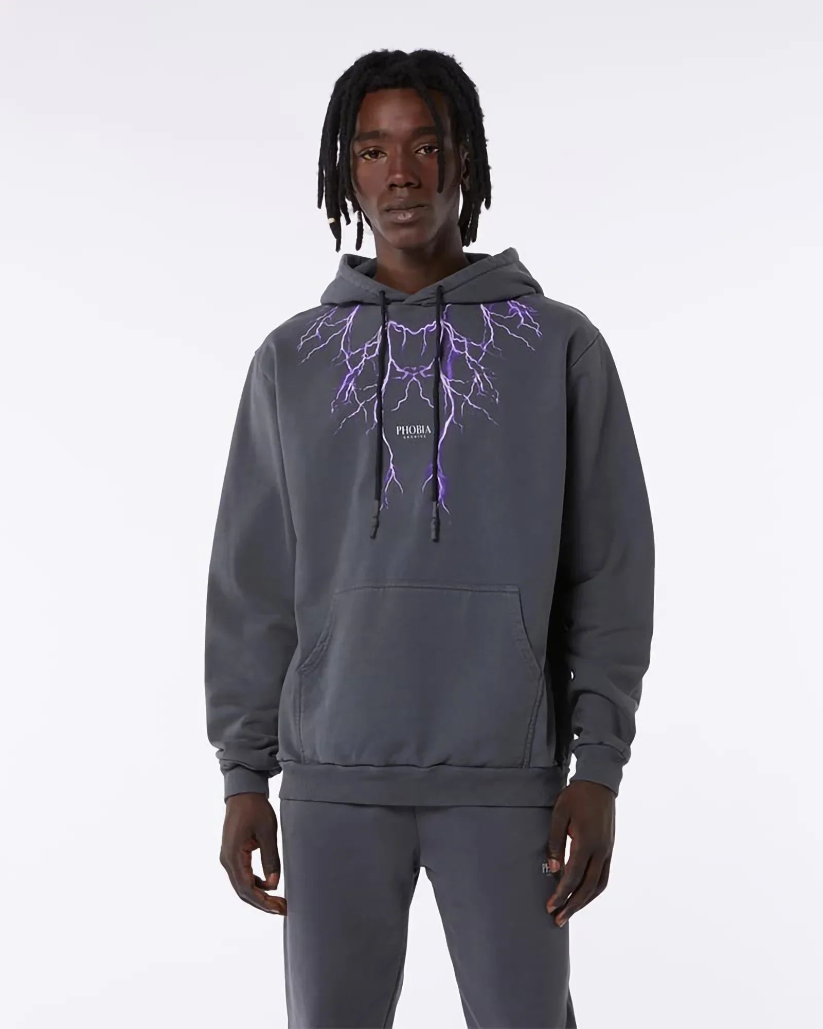 Phobia Green Lightning Balaclava Black Hoodie