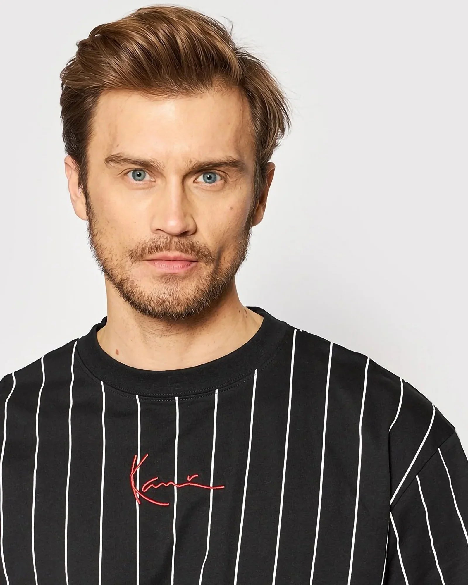 Karl Kani Kk Small Signature Pinstripe Tee Black / White