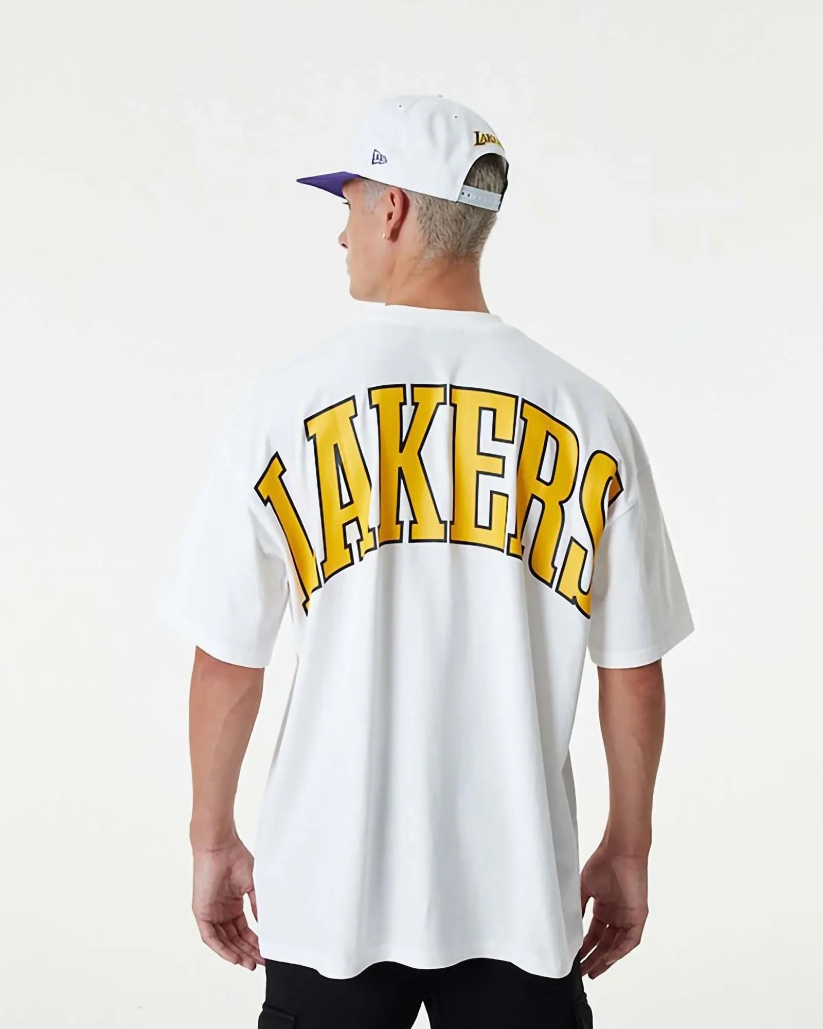 New Era Nba Los Angeles Lakers Infill Logo Oversize Tee White