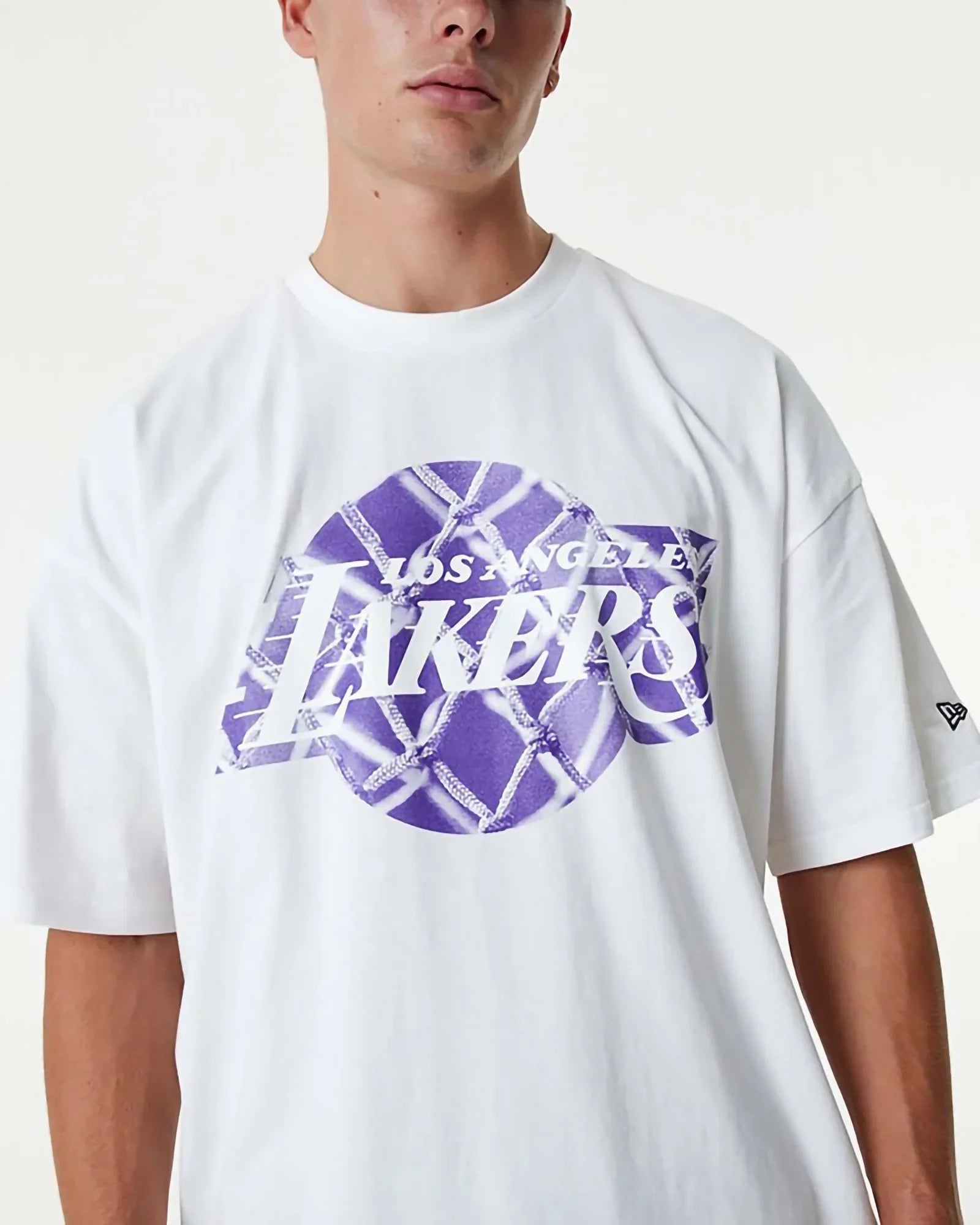 New Era Nba Los Angeles Lakers Infill Logo Oversize Tee White