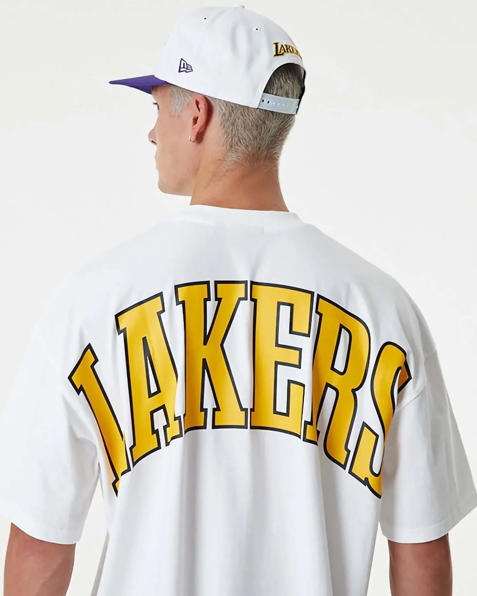 New Era Nba Los Angeles Lakers Infill Logo Oversize Tee White