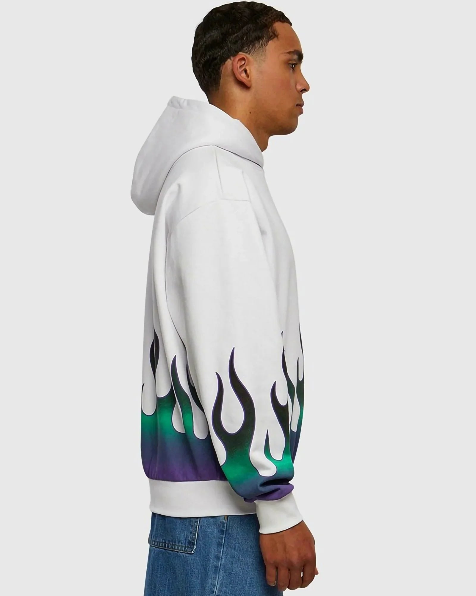 Karl Kani Kk Small Signature Flame Os Hoodie White