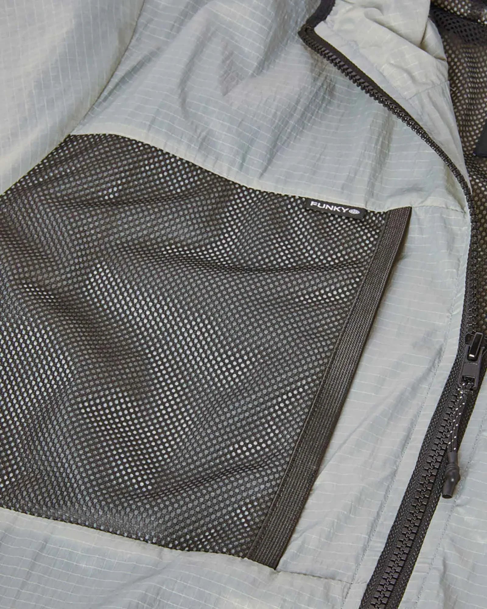 Funky Yeti Nylon Ripstop Windbreaker Grey