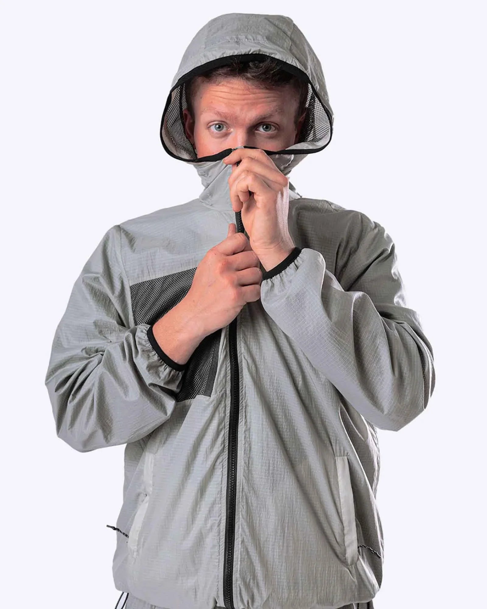 Funky Yeti Nylon Ripstop Windbreaker Grey