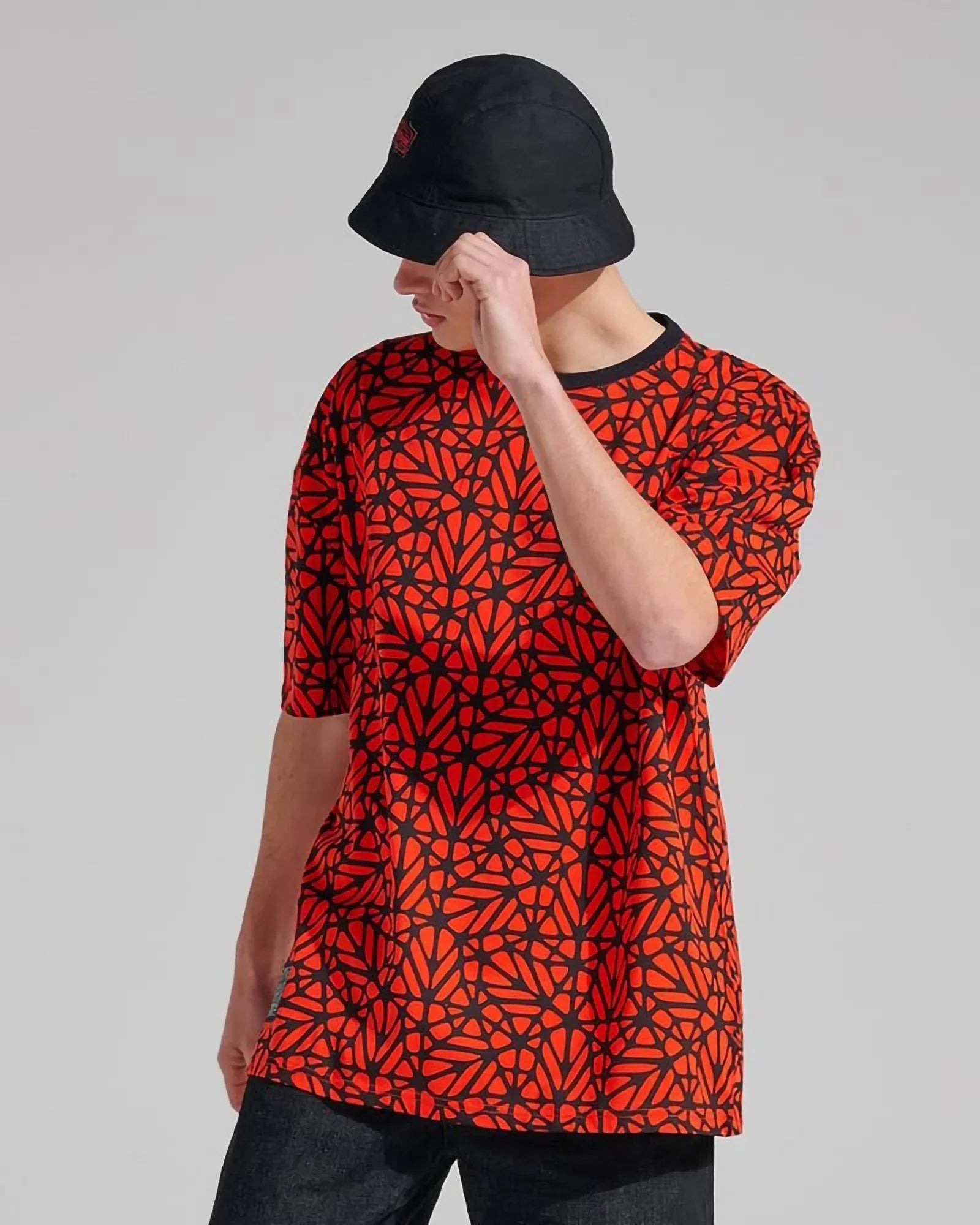 Dolly Noire Bosco Pattern Oversize T-shirt Red
