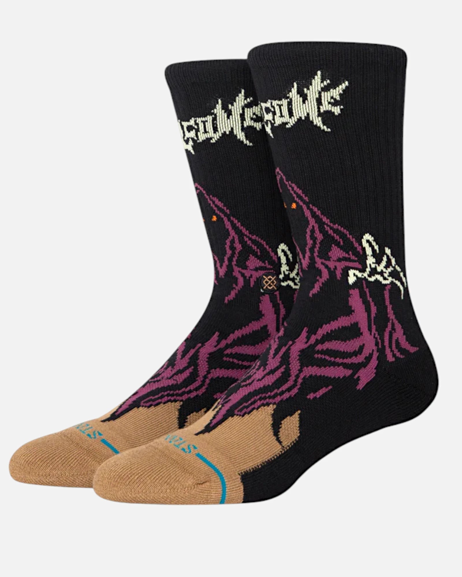 Welcome Skelly Crew Socks Black