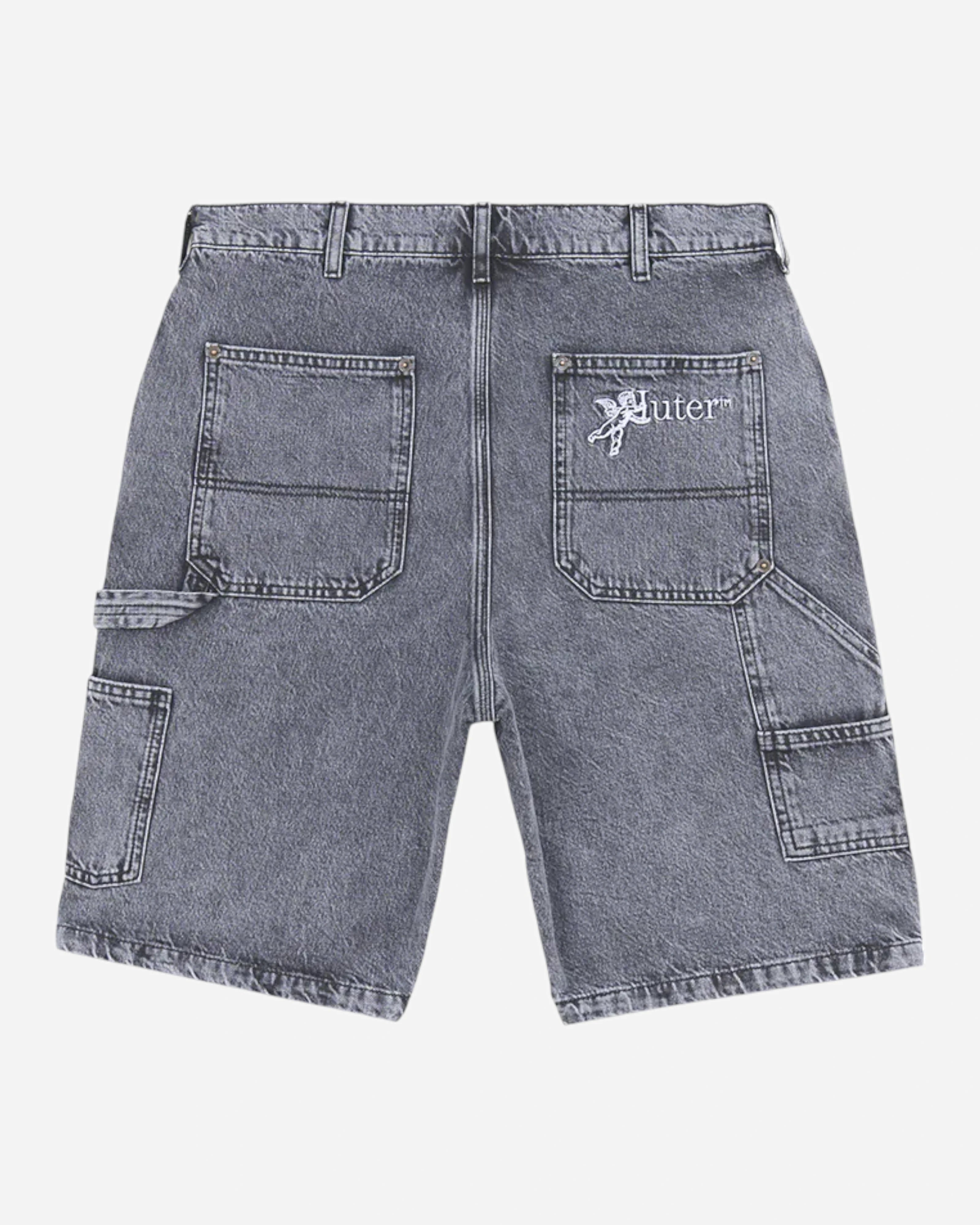 Iuter Double Knee Denim Shorts GreyBleach