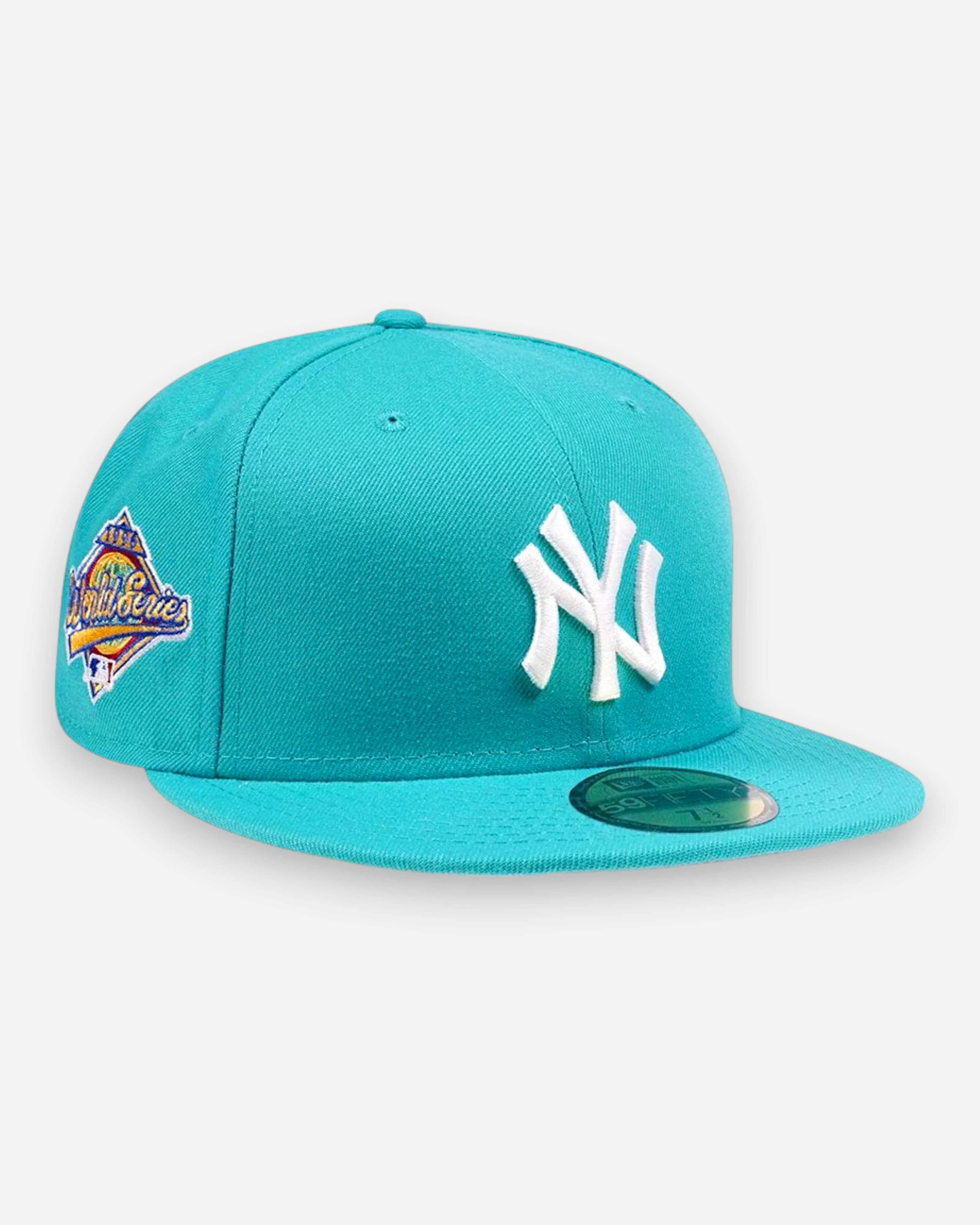 59FIFTY NY Yankees 1996 World Series Side Patch Teal / Pink