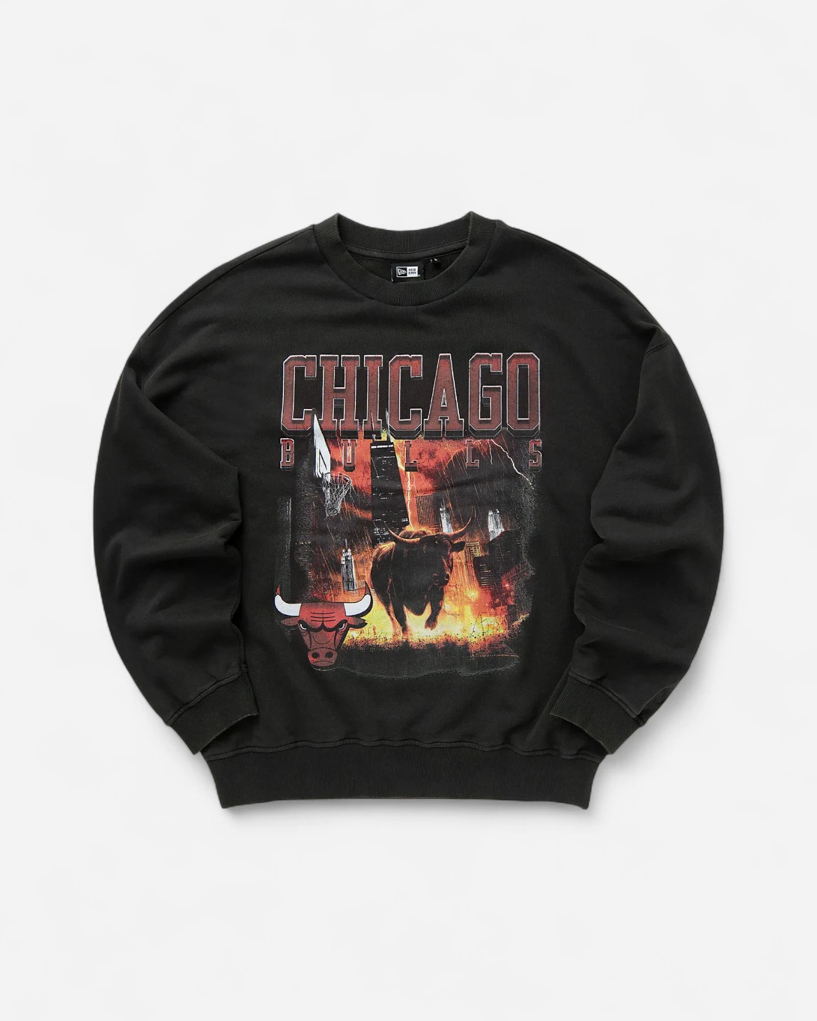 Oversized Chicago Bulls NBA Washed Graphic Sweatshirt