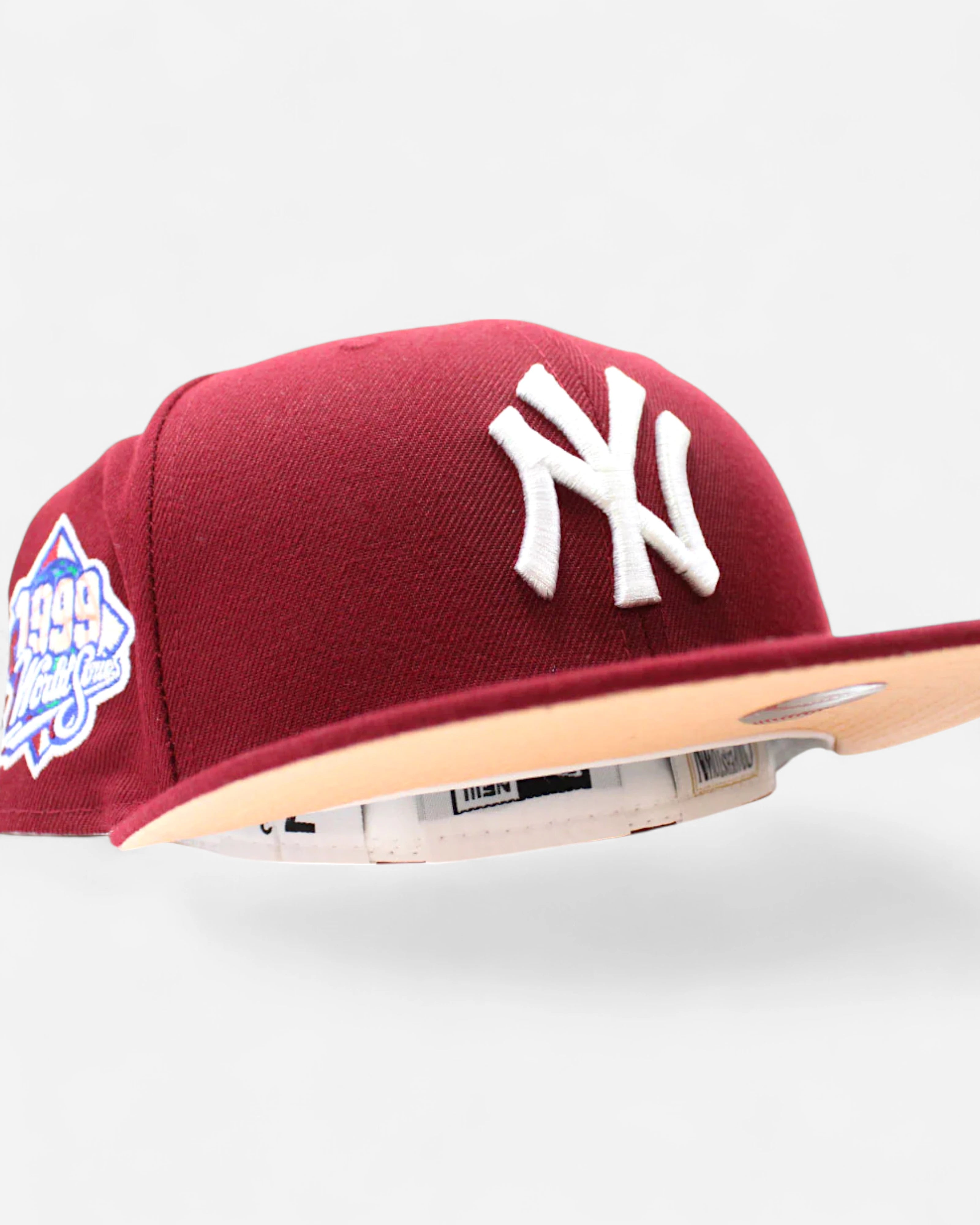 59FIFTY NY Yankees 1999 World Series Side Patch Cardinal Peach