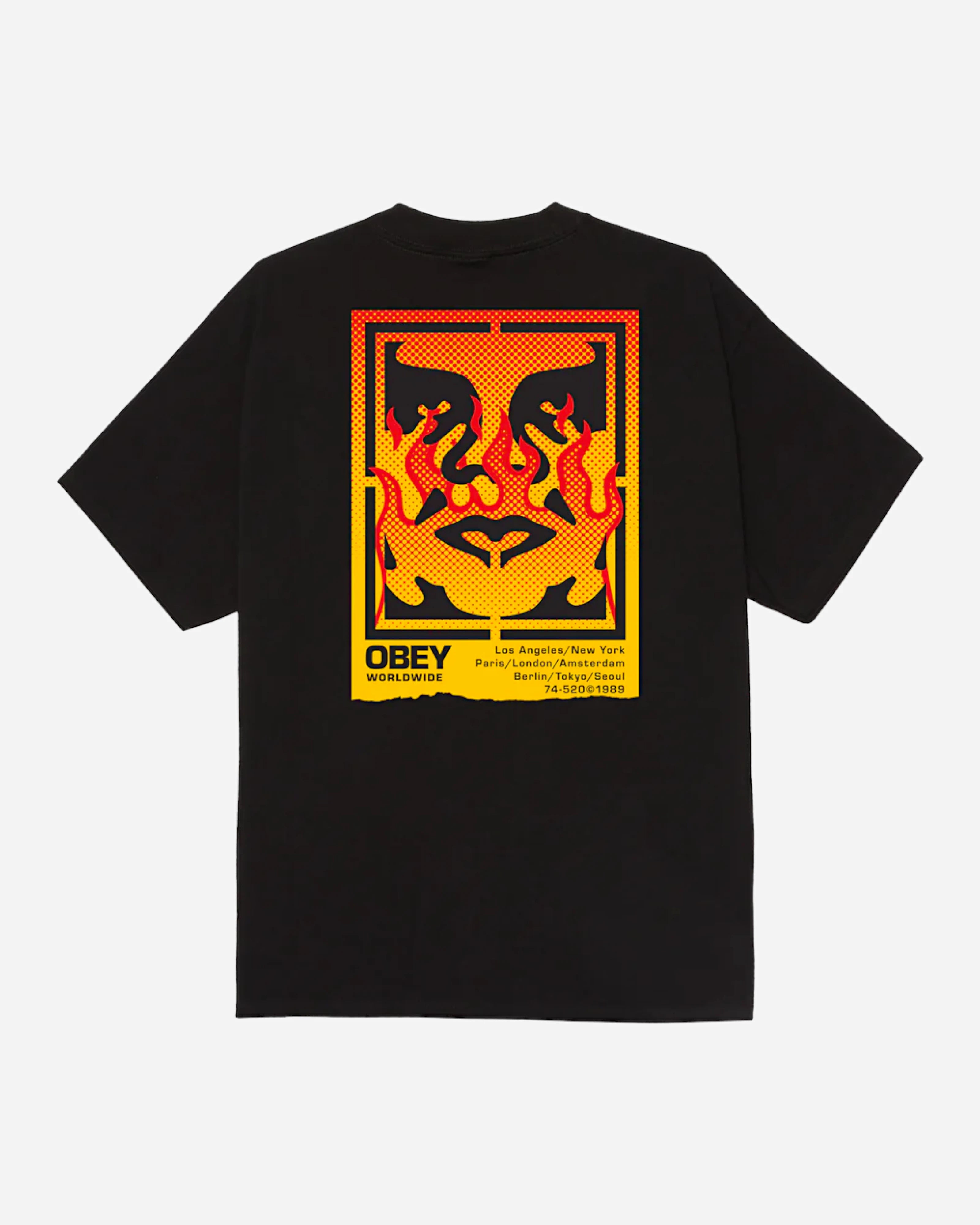 Obey Icon Stencil Flame Tee