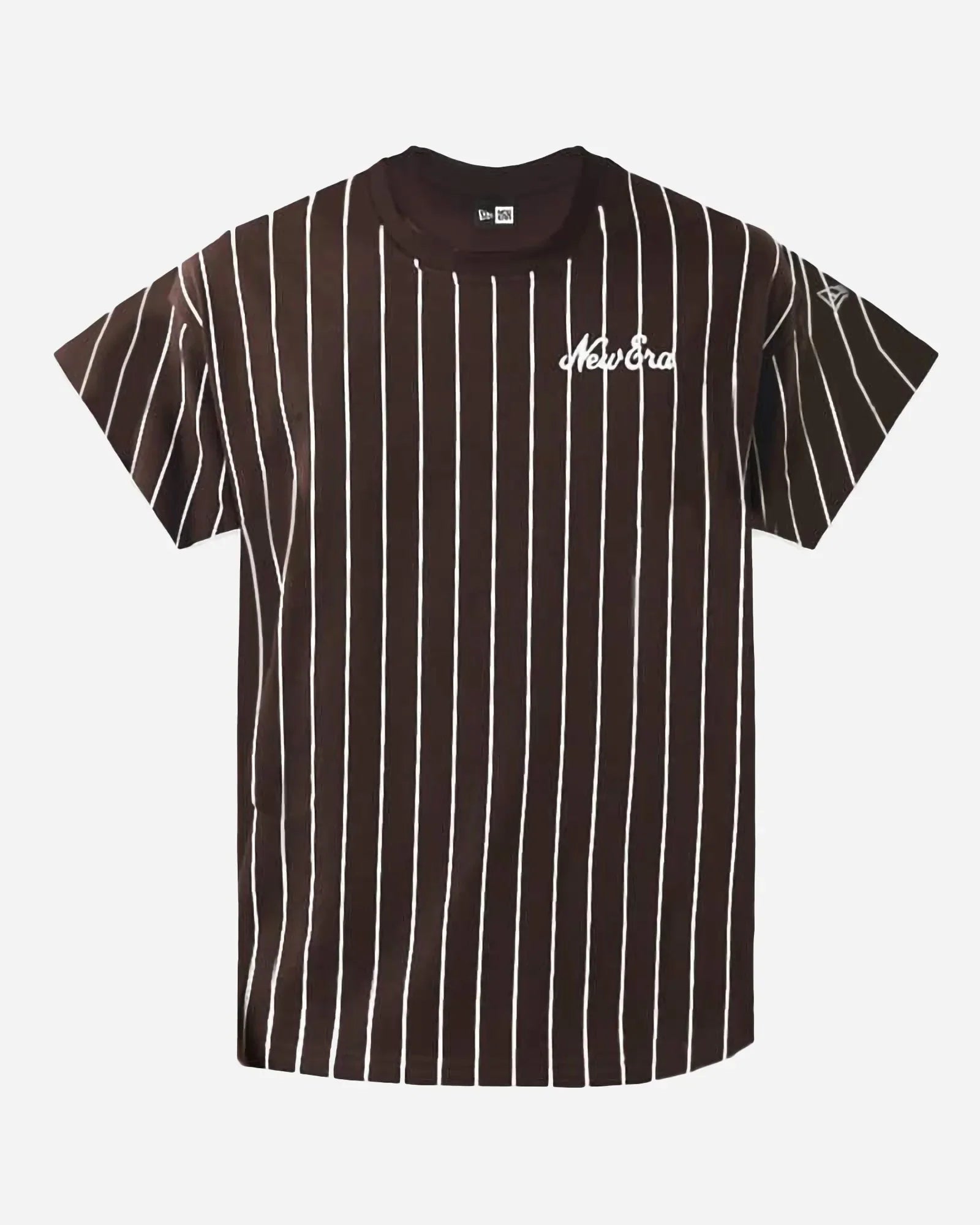 New Era Pinstripe Oversize Tee Brown