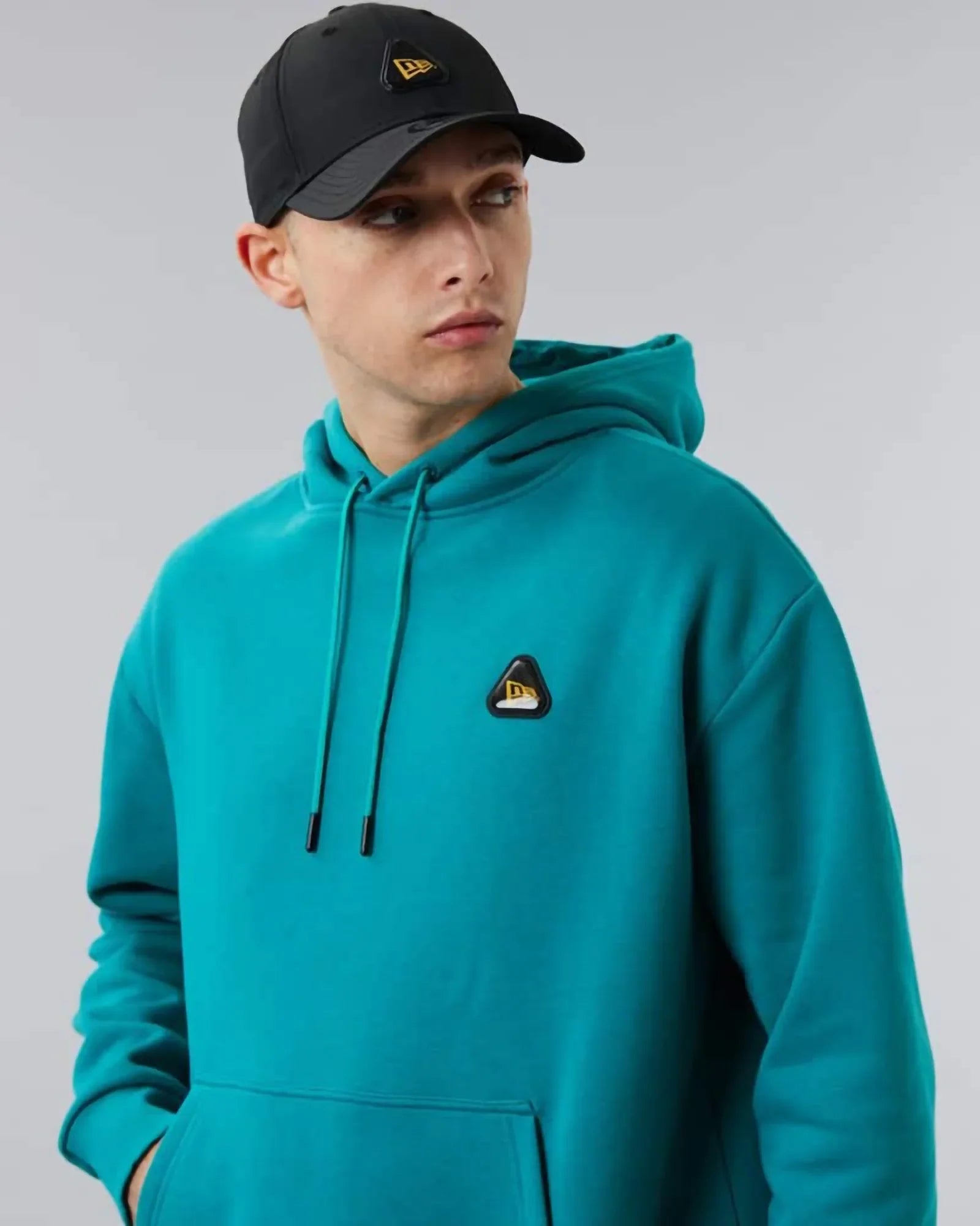 New Era Rubber Patch Oversize Hoodie Aqua