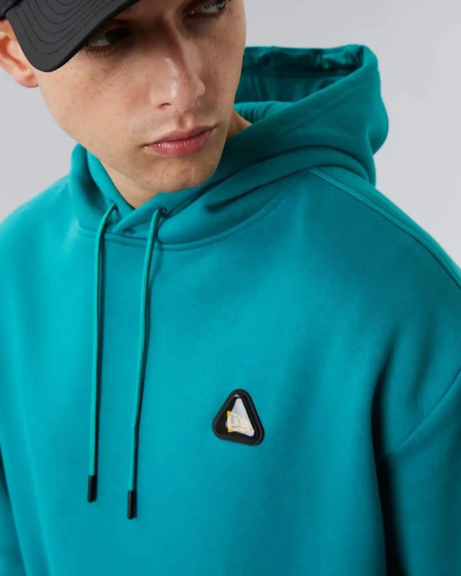 New Era Rubber Patch Oversize Hoodie Aqua