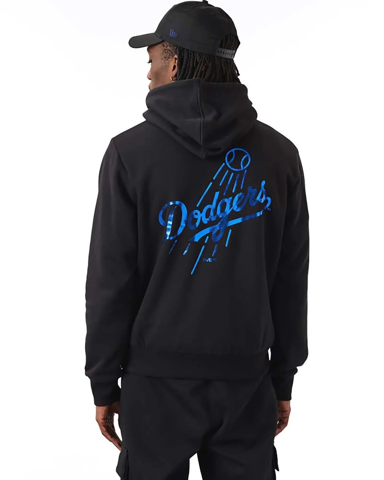 New Era Mlb Los Angeles Dodgers Foil Print Hoodie Black Blue