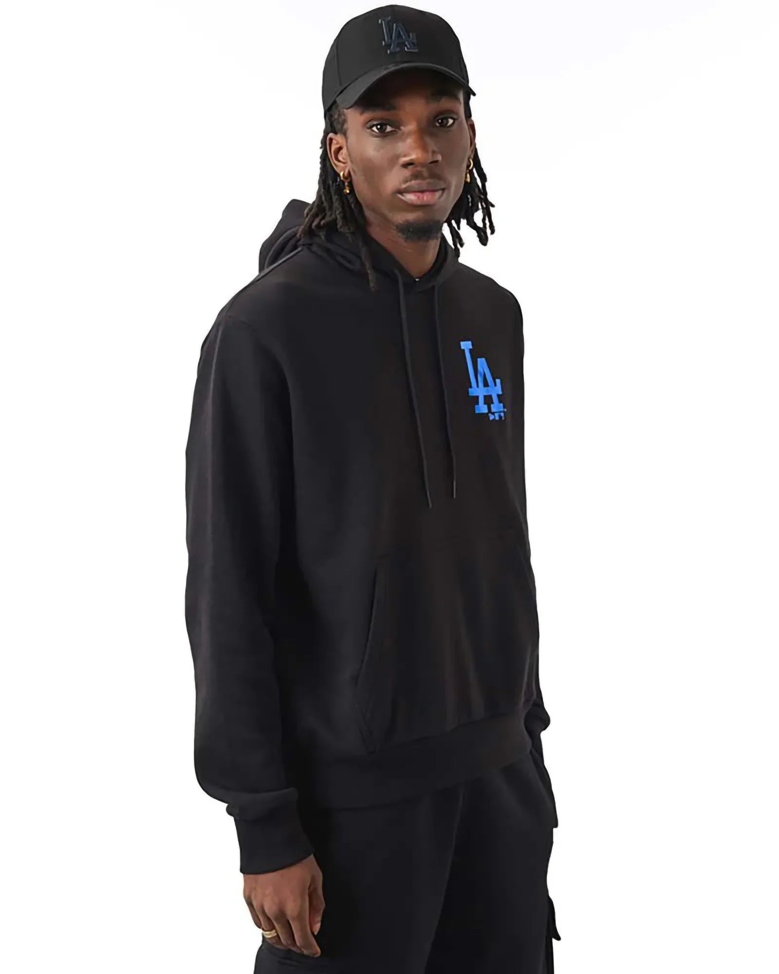 New Era Mlb Los Angeles Dodgers Foil Print Hoodie Black Blue