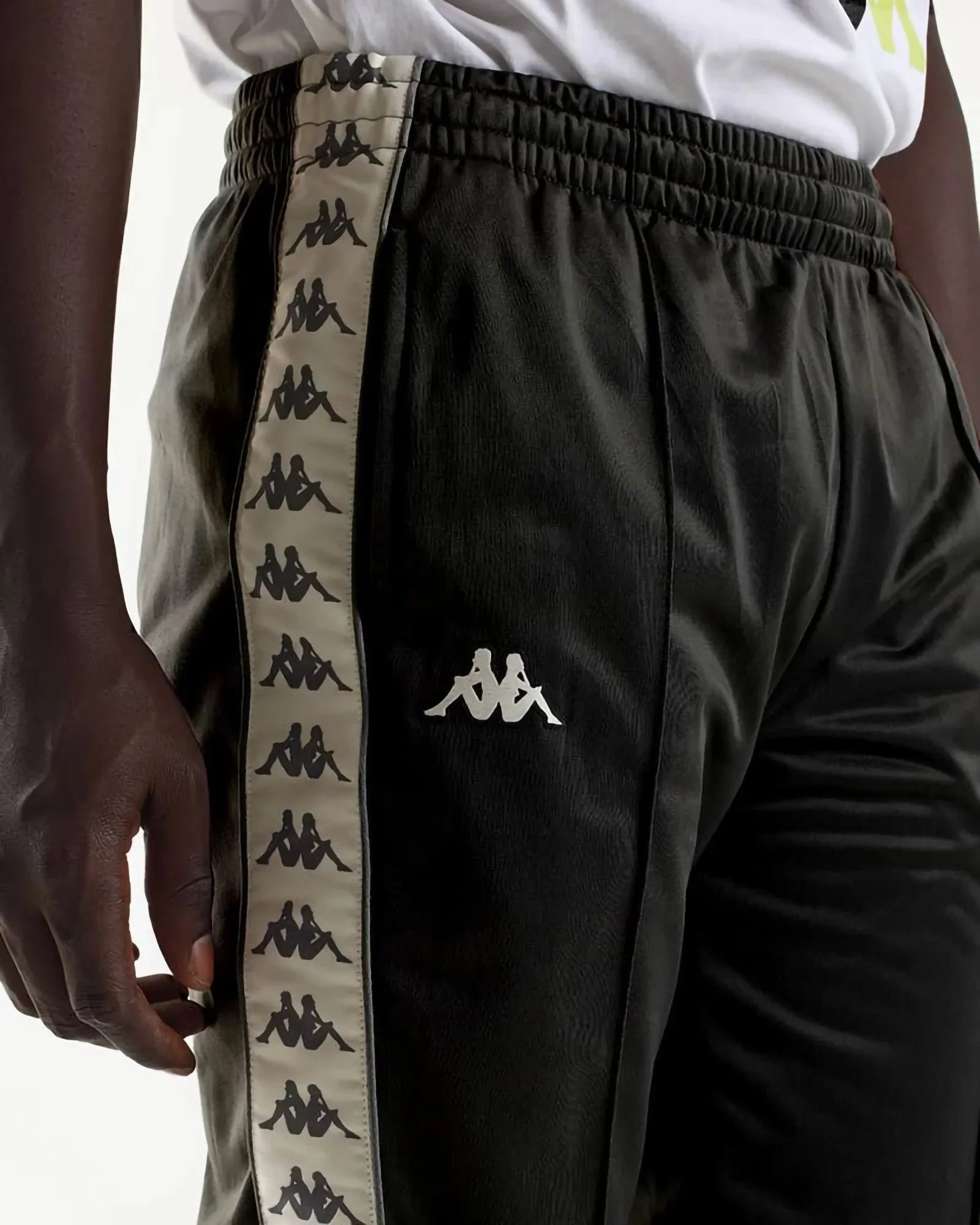 Kappa - 222 Banda Rastoria Slim Sweatpants Black White