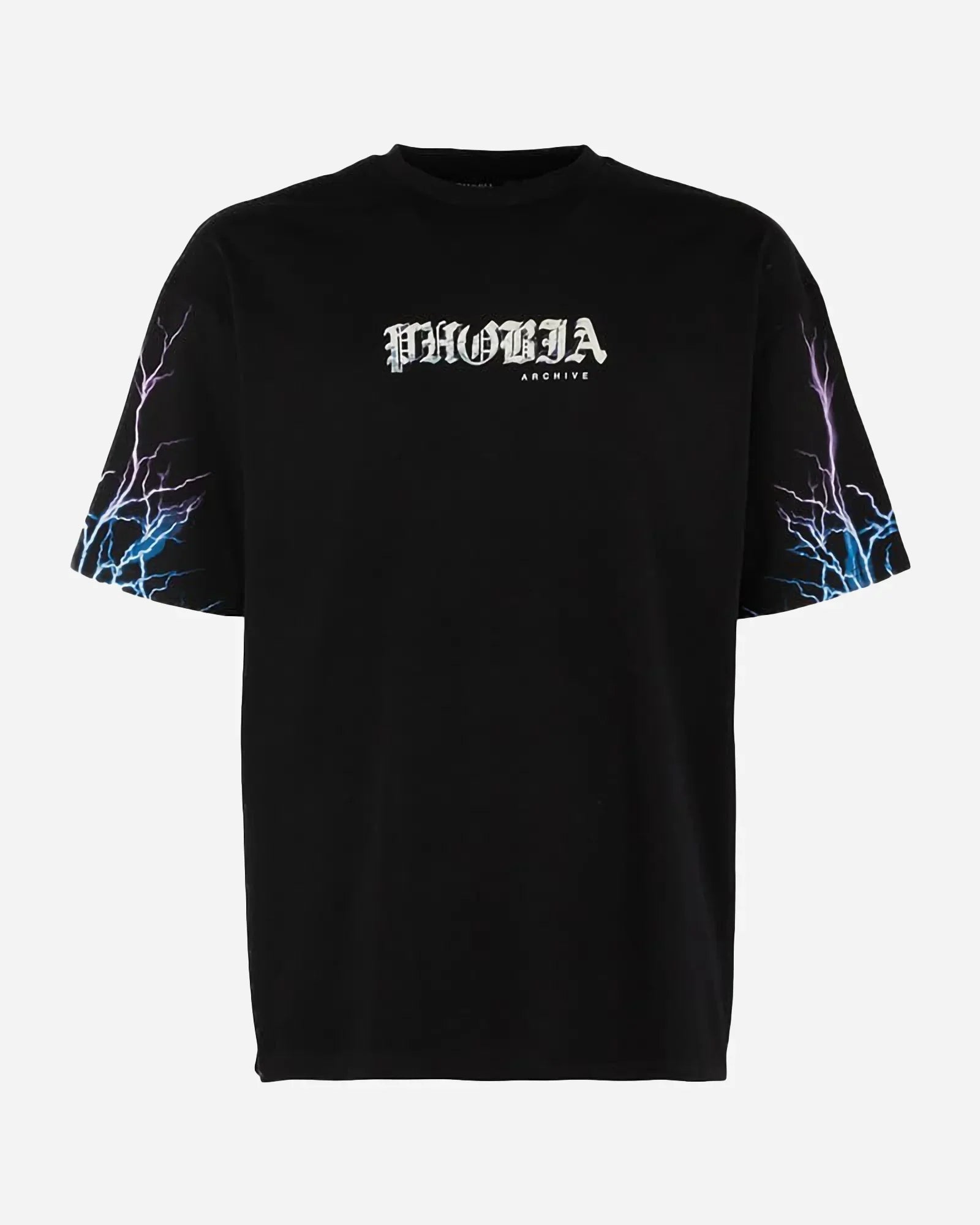 Phobia Blue And Purple Lightning Black Tee