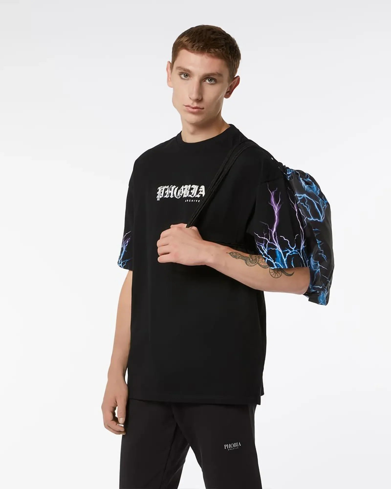 Phobia Blue And Purple Lightning Black Tee