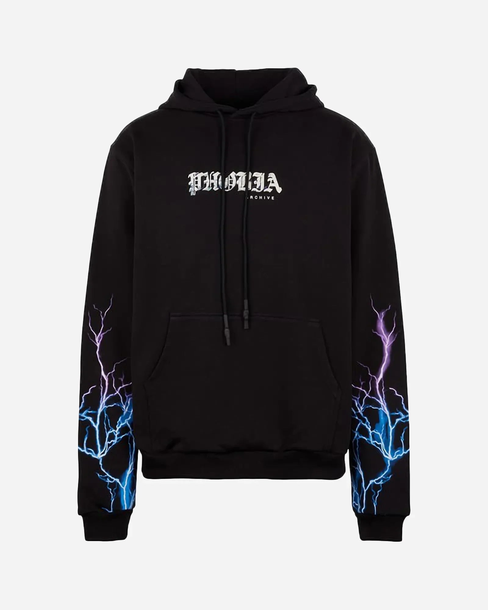 Phobia Blue And Purple Lightning Black Hoodie