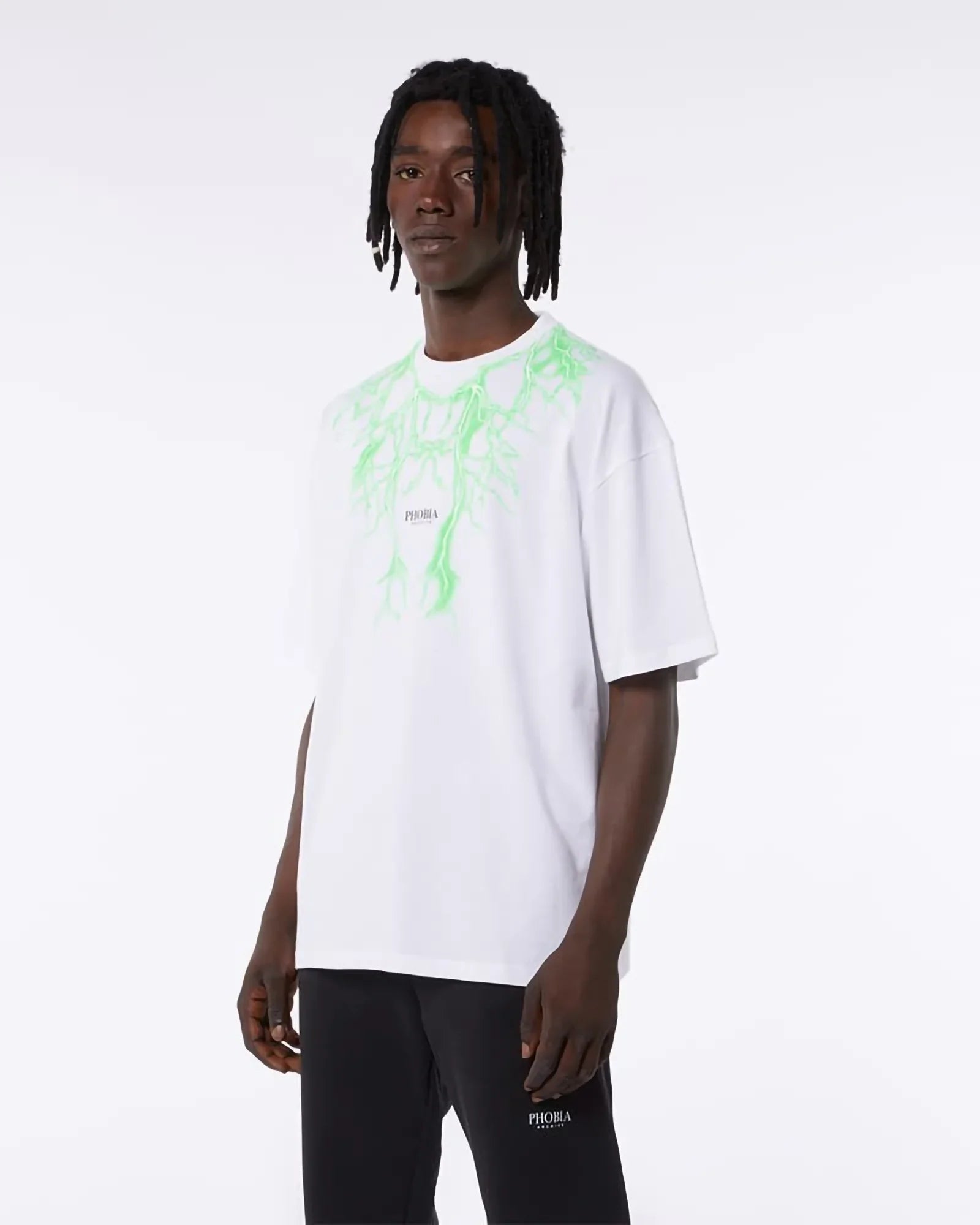 Phobia Fluo Green Lightning White Tee