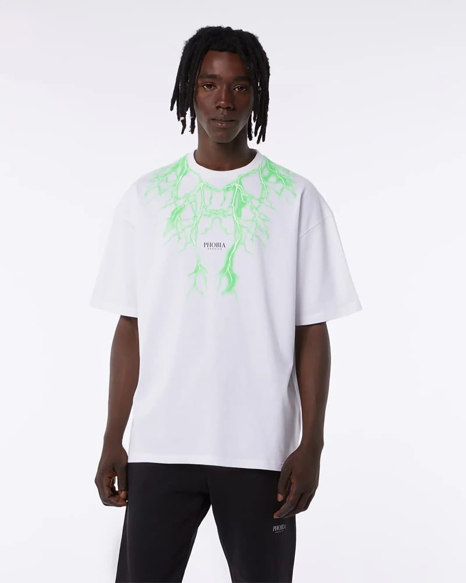 Phobia Fluo Green Lightning White Tee