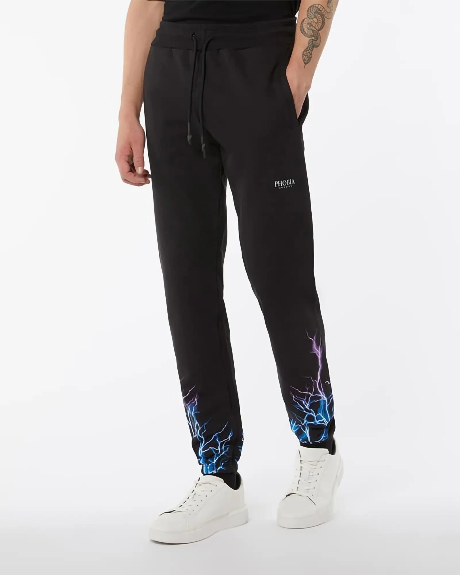 Phobia Blue And Purple Lightning Black Pants