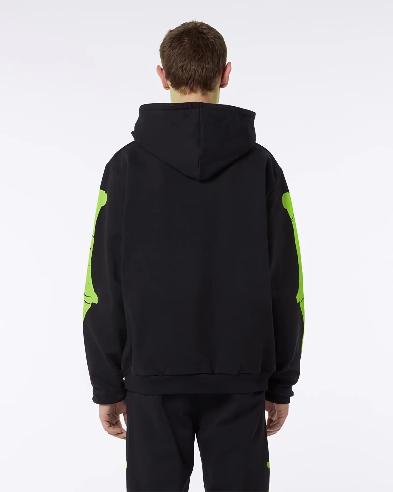 Phobia Light Green Bones Black Hoodie