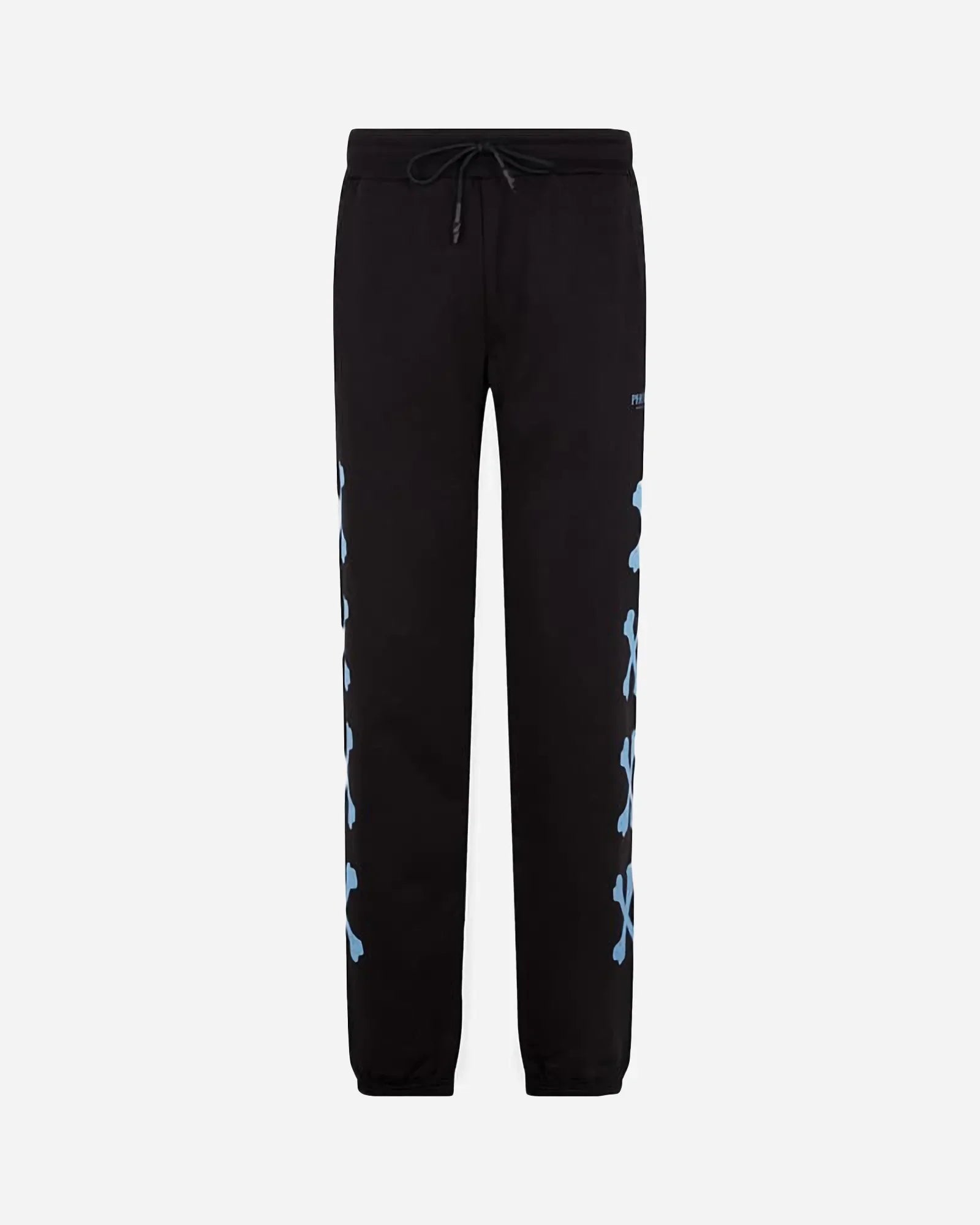 Phobia Light Blue Cross Bones Black Pants