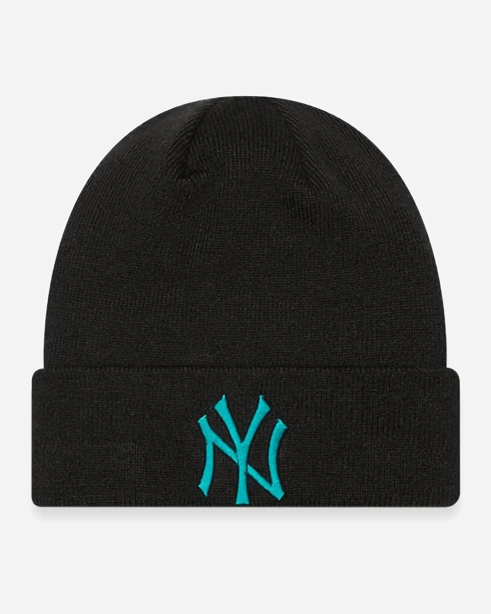 New Era League Essential New York Yankees Cuff Knit Beanie Black Teal