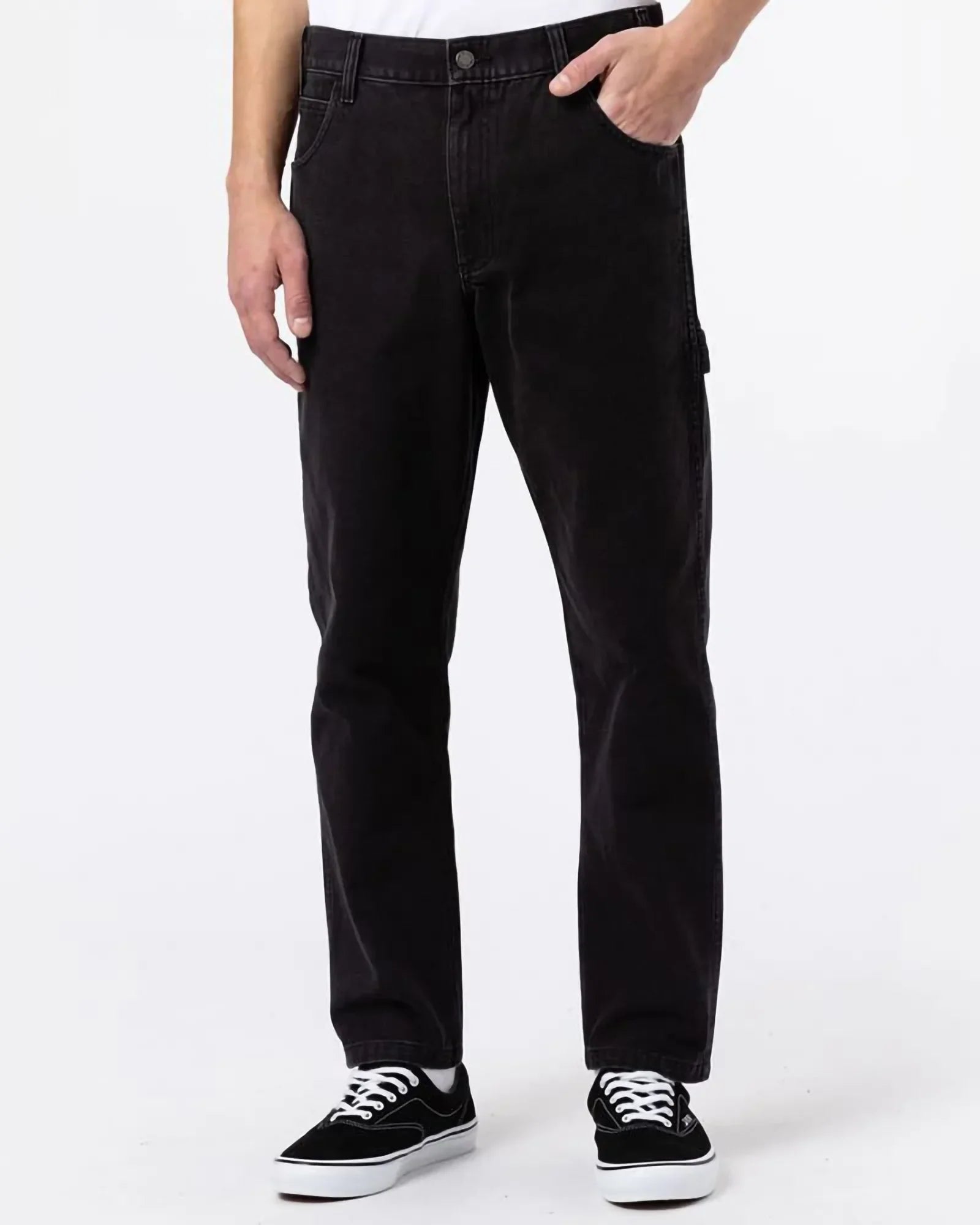 Dickies - Pantaloni Dc Carpenter Stone Wash Black