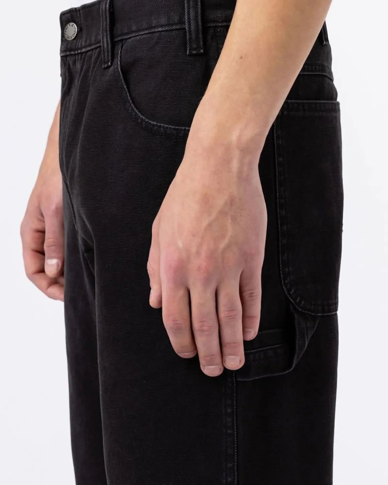 Dickies - Pantaloni Dc Carpenter Stone Wash Black