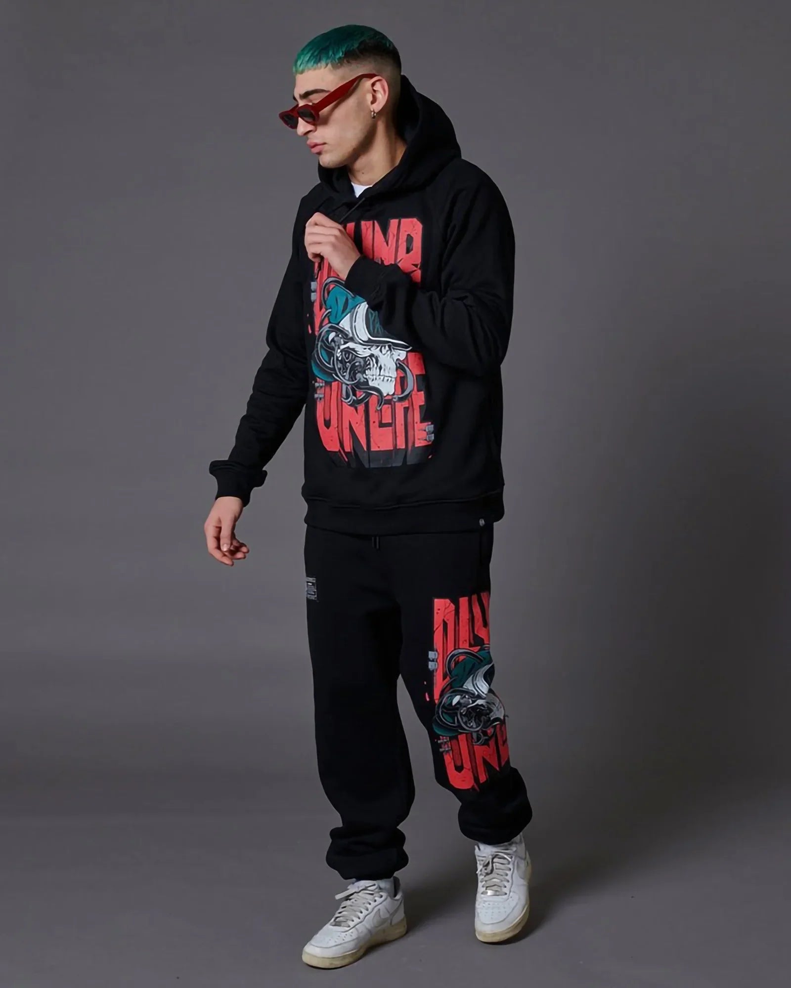 Dolly Noire Party Hard Skull Hoodie Black