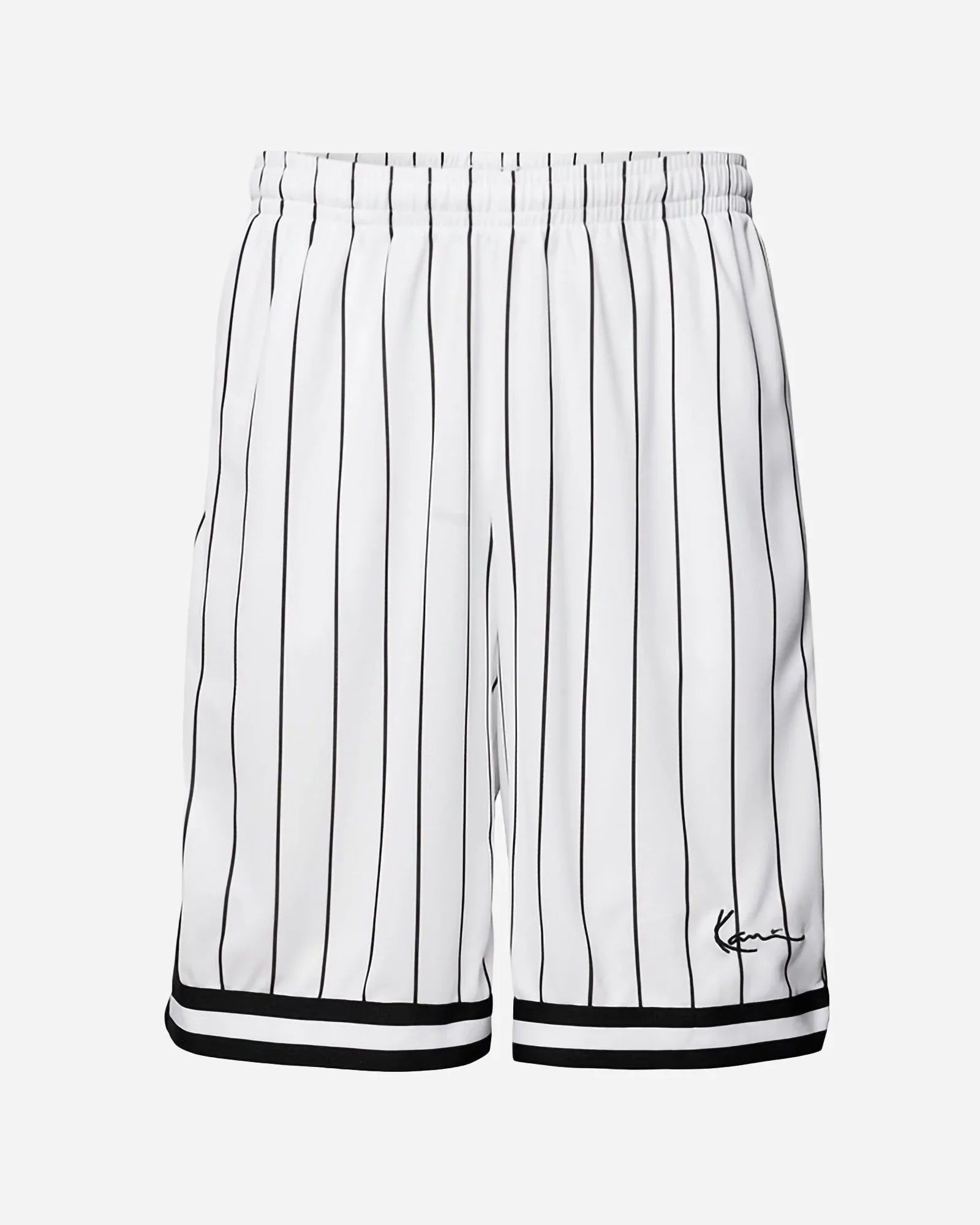 Karl Kani Kk Small Signature Pinstripe Mesh Shorts White / Black