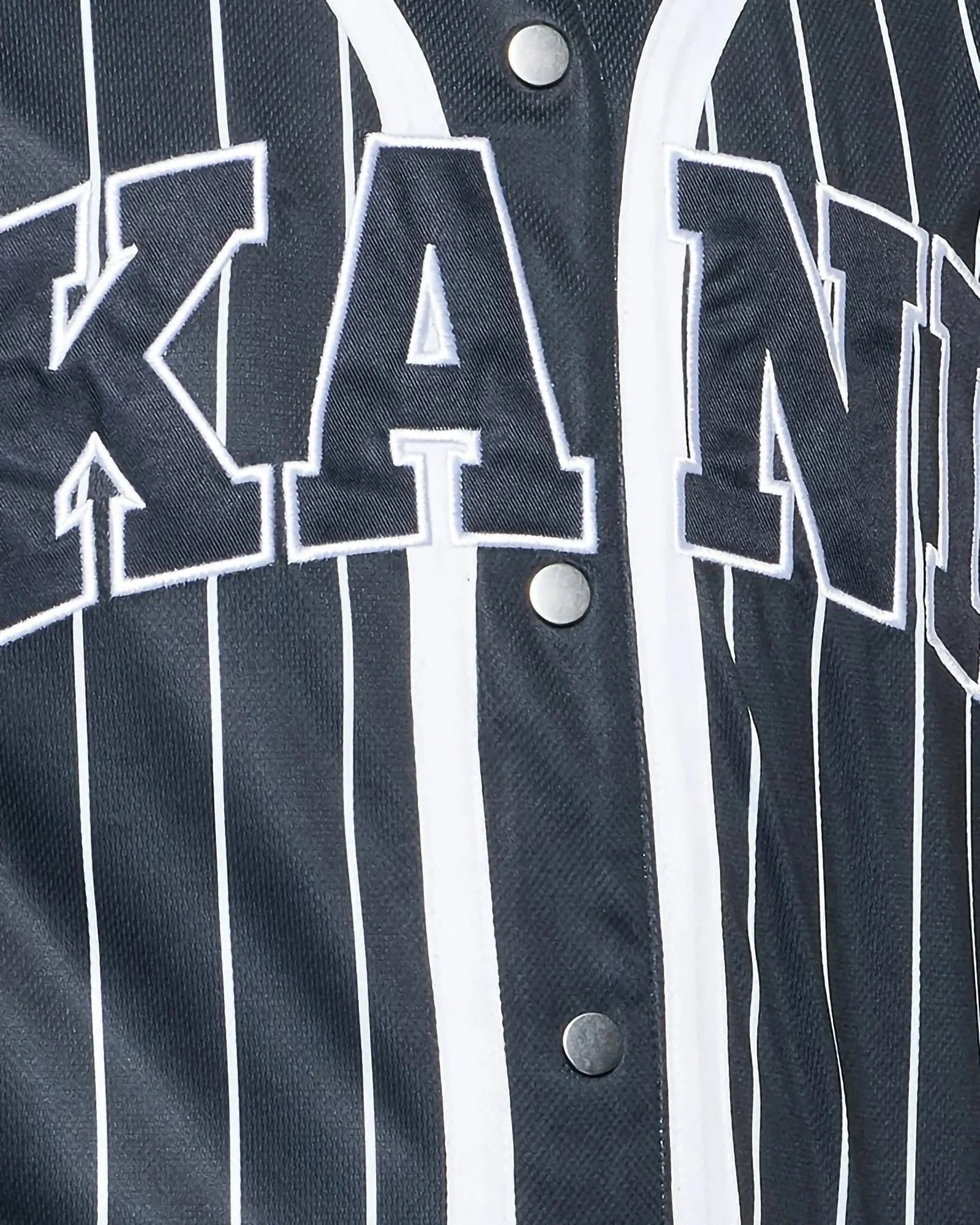 Karl Kani Kk Serif Pinstripe Baseball Shirt Black / White