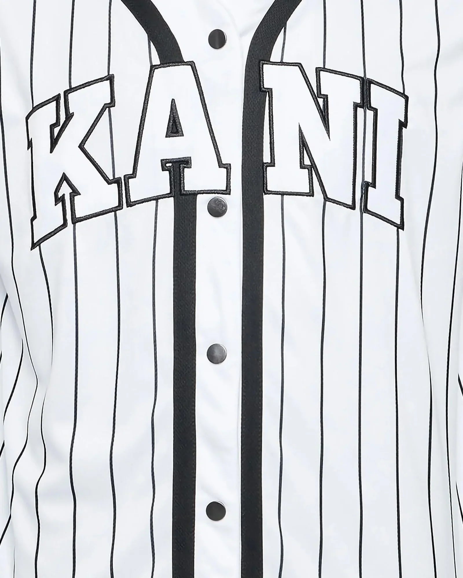 Karl Kani Kk Serif Pinstripe Baseball Shirt Black / White