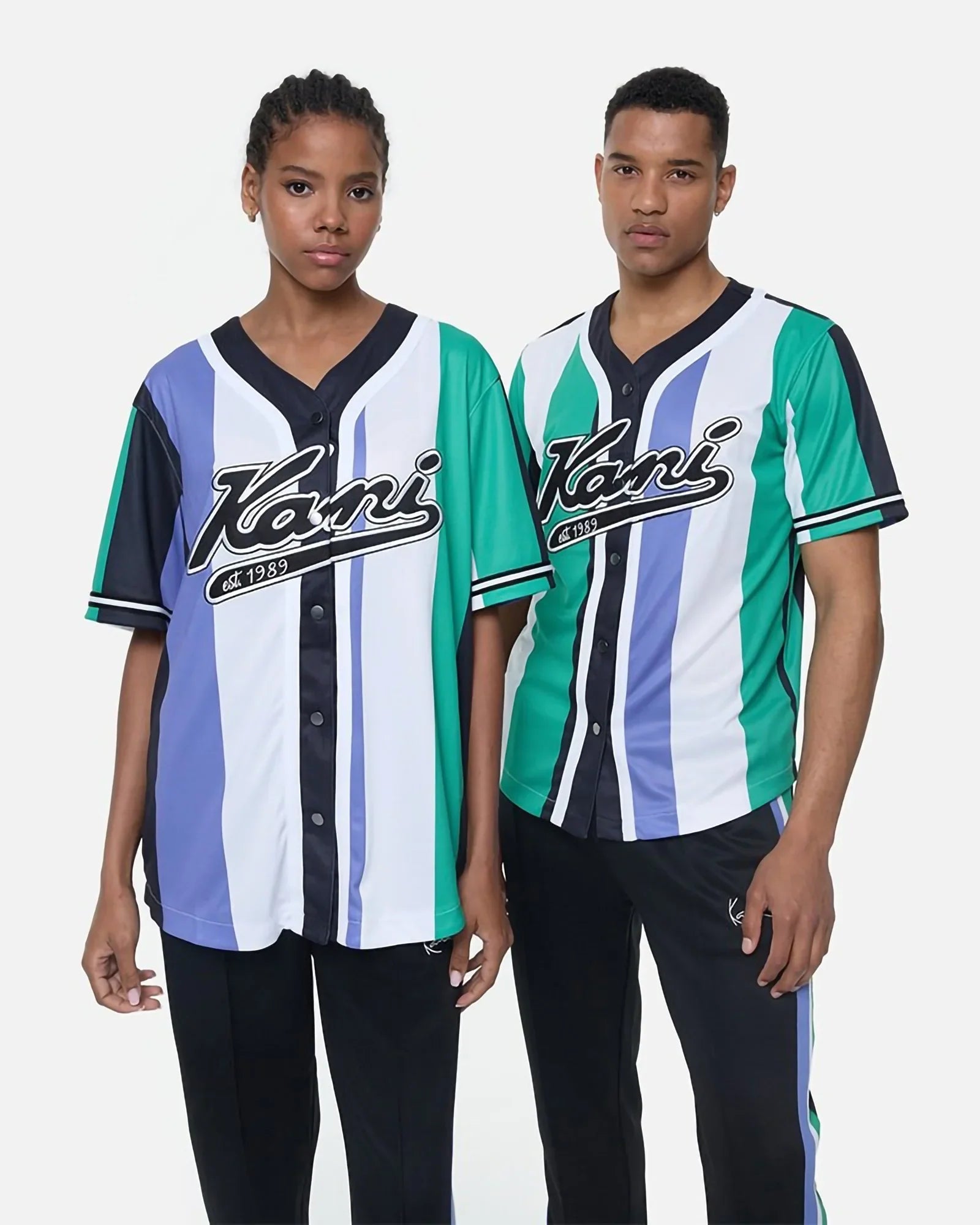 Karl Kani Kk Serif Varsity Striped Baseball Shirt Baseball Shirt