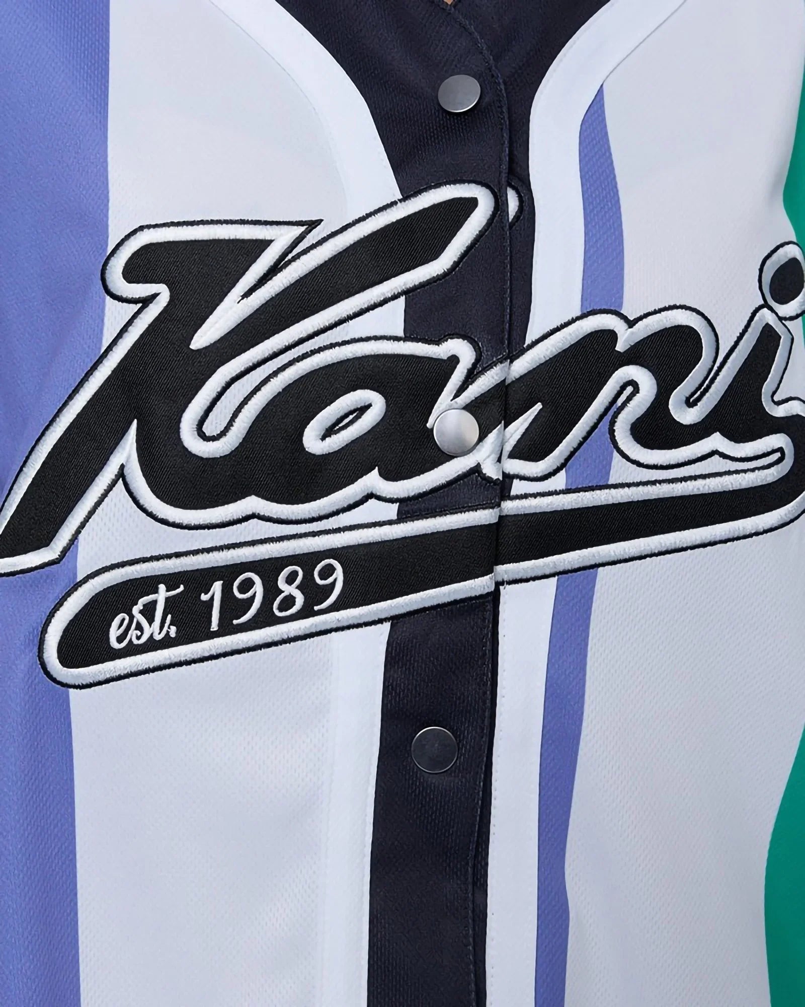 Karl Kani Kk Serif Varsity Striped Baseball Shirt Baseball Shirt