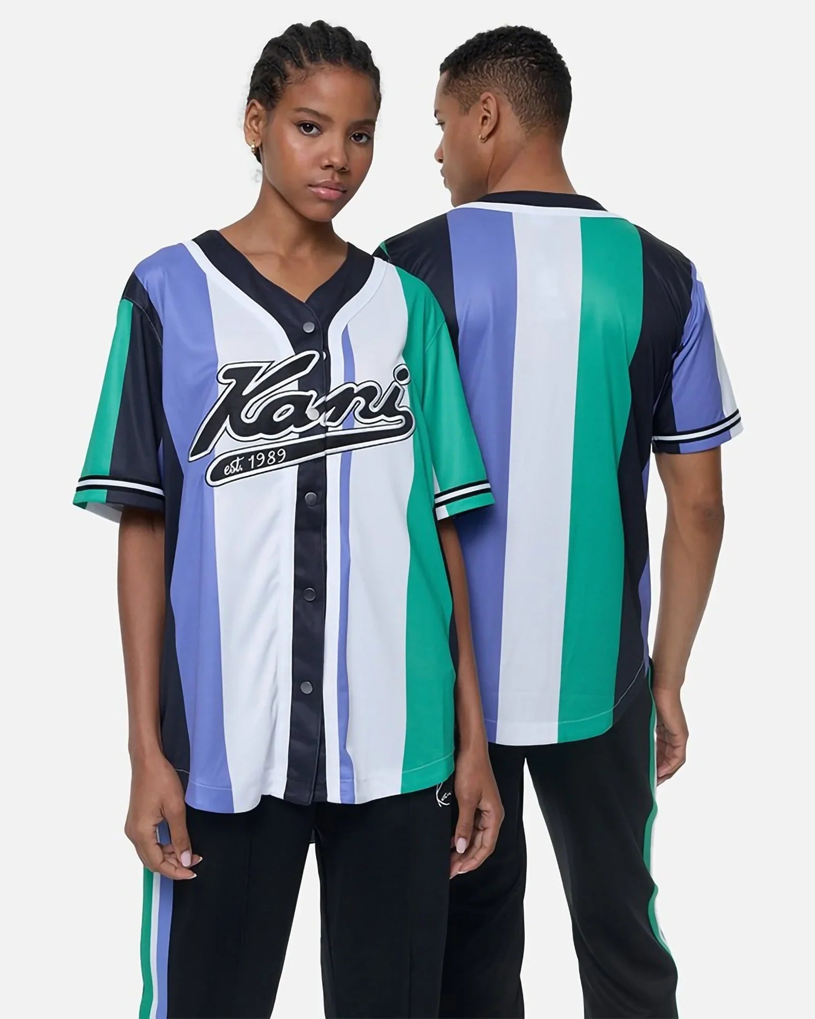 Karl Kani Kk Serif Varsity Striped Baseball Shirt Baseball Shirt