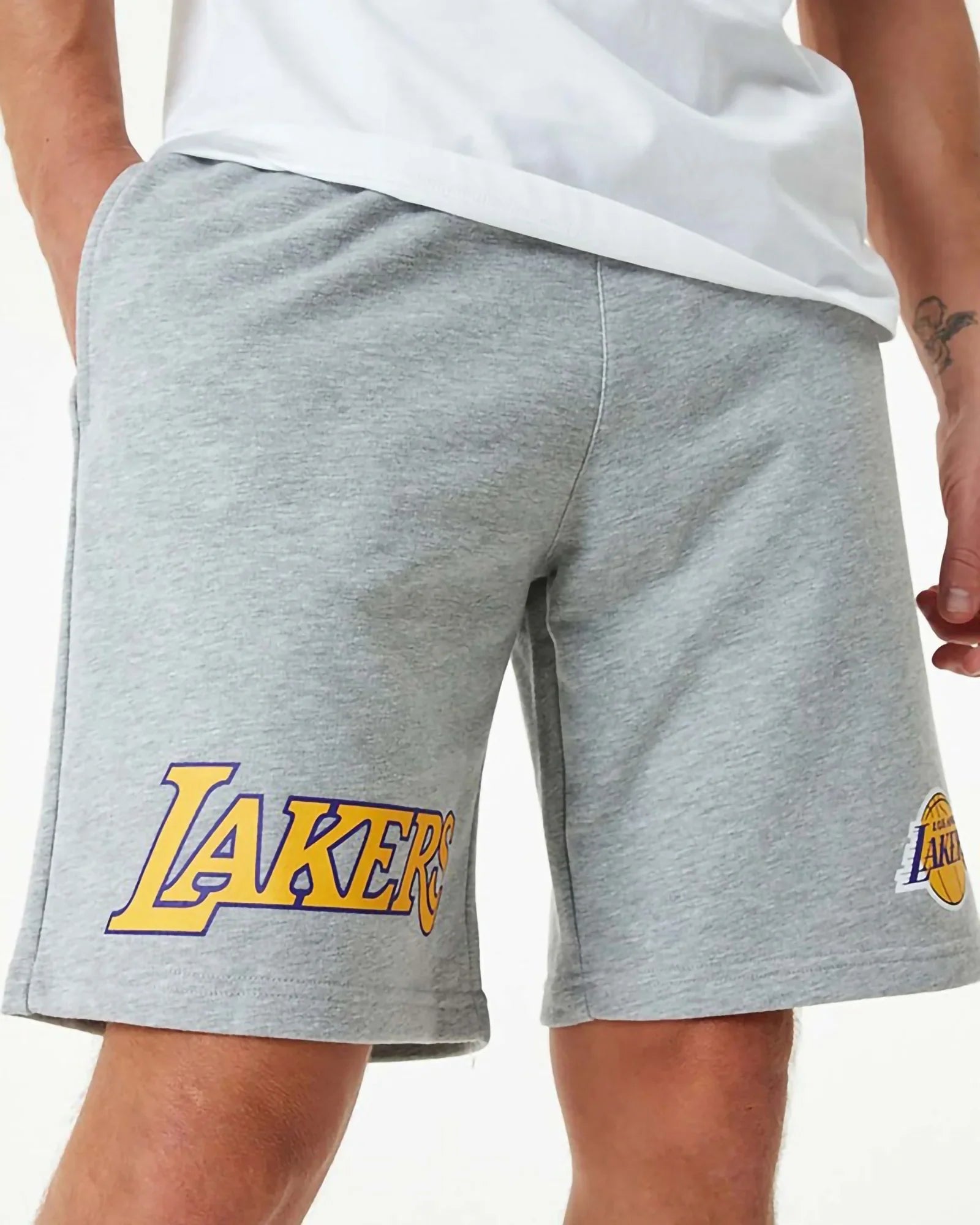 New Era Nba Team Los Angeles Lakers Shorts Grey