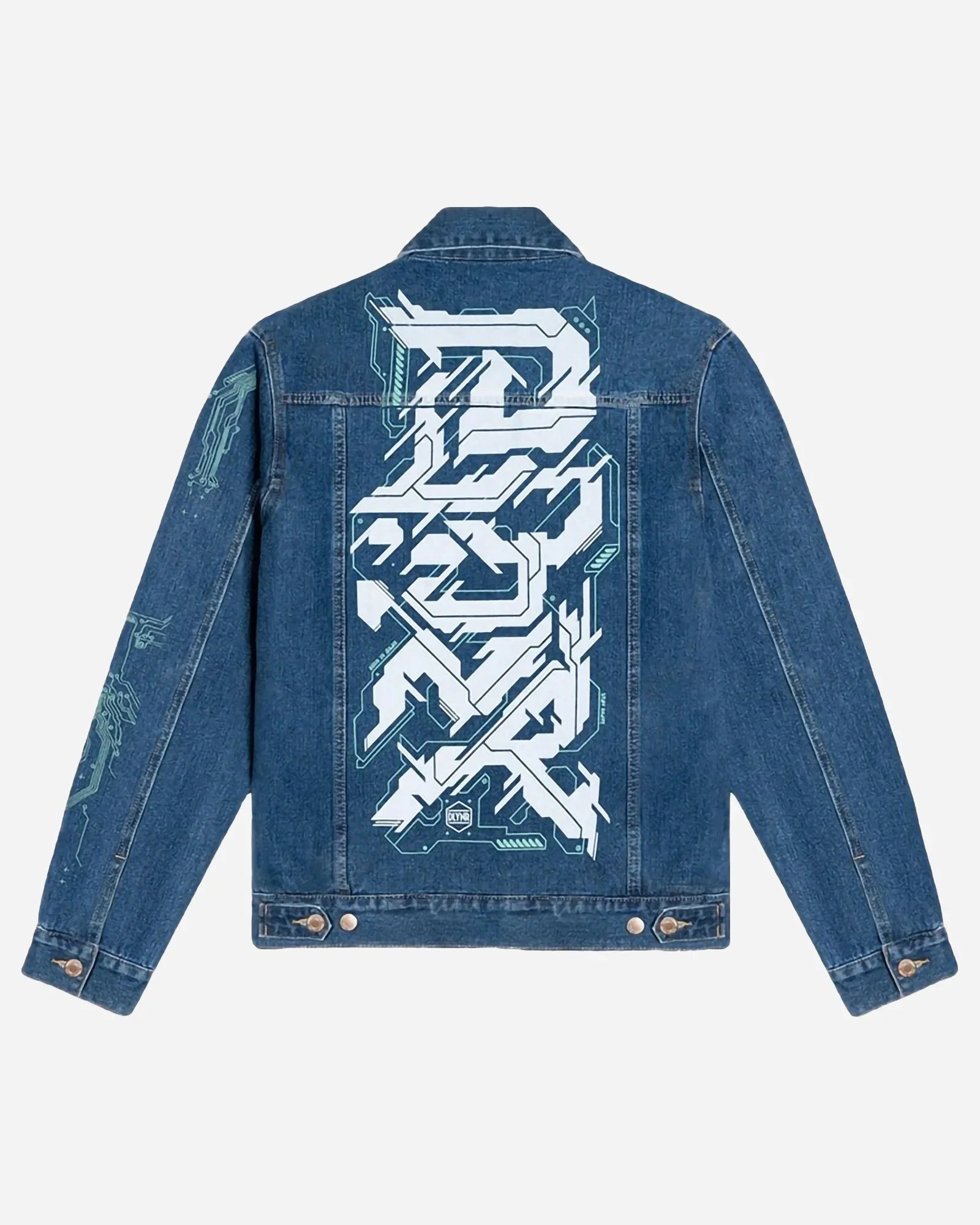 Dolly Noire Cyber Letters Denim Jacket Indigo