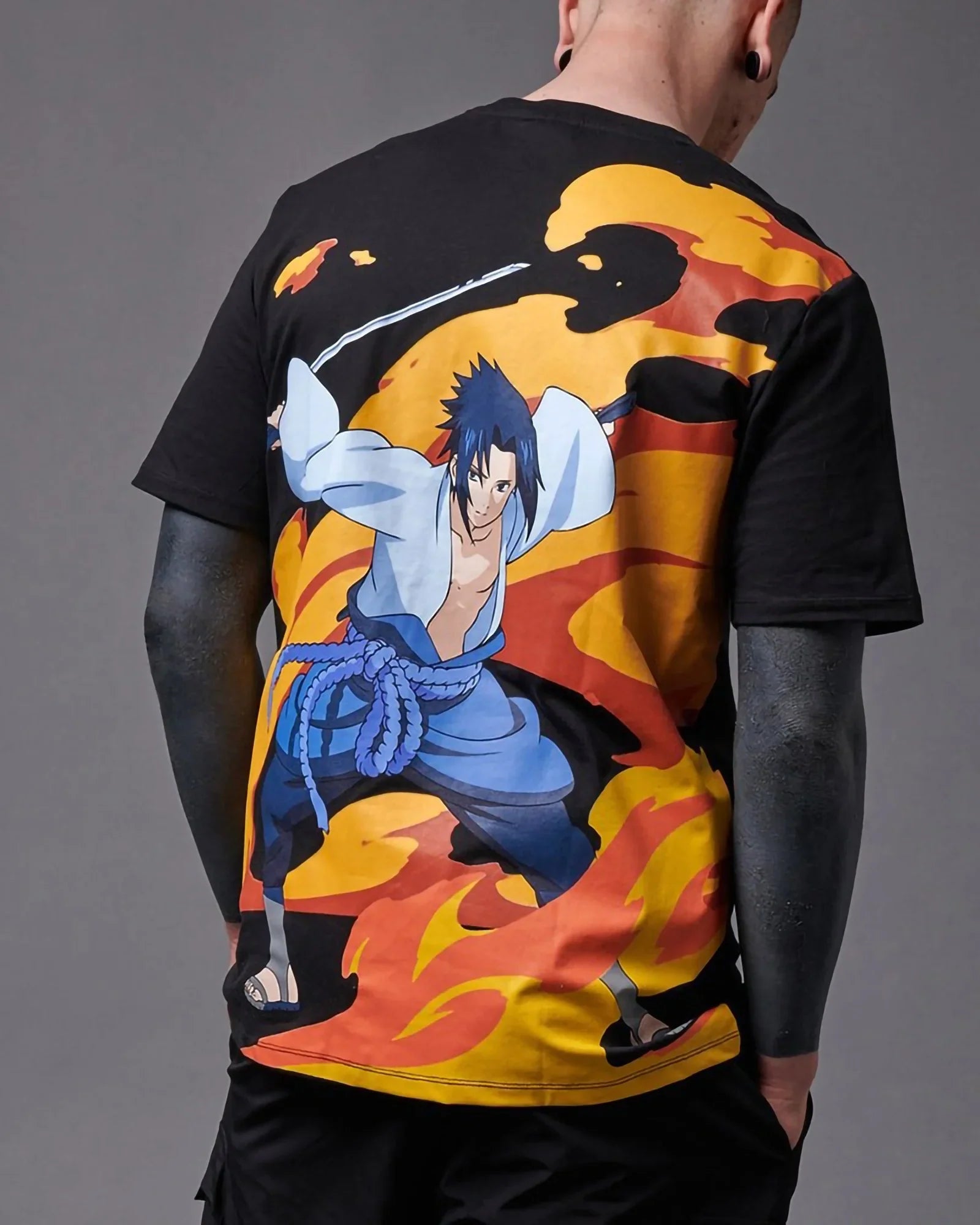 Dolly Noire X Naruto - Sasuke Katon Tee Black