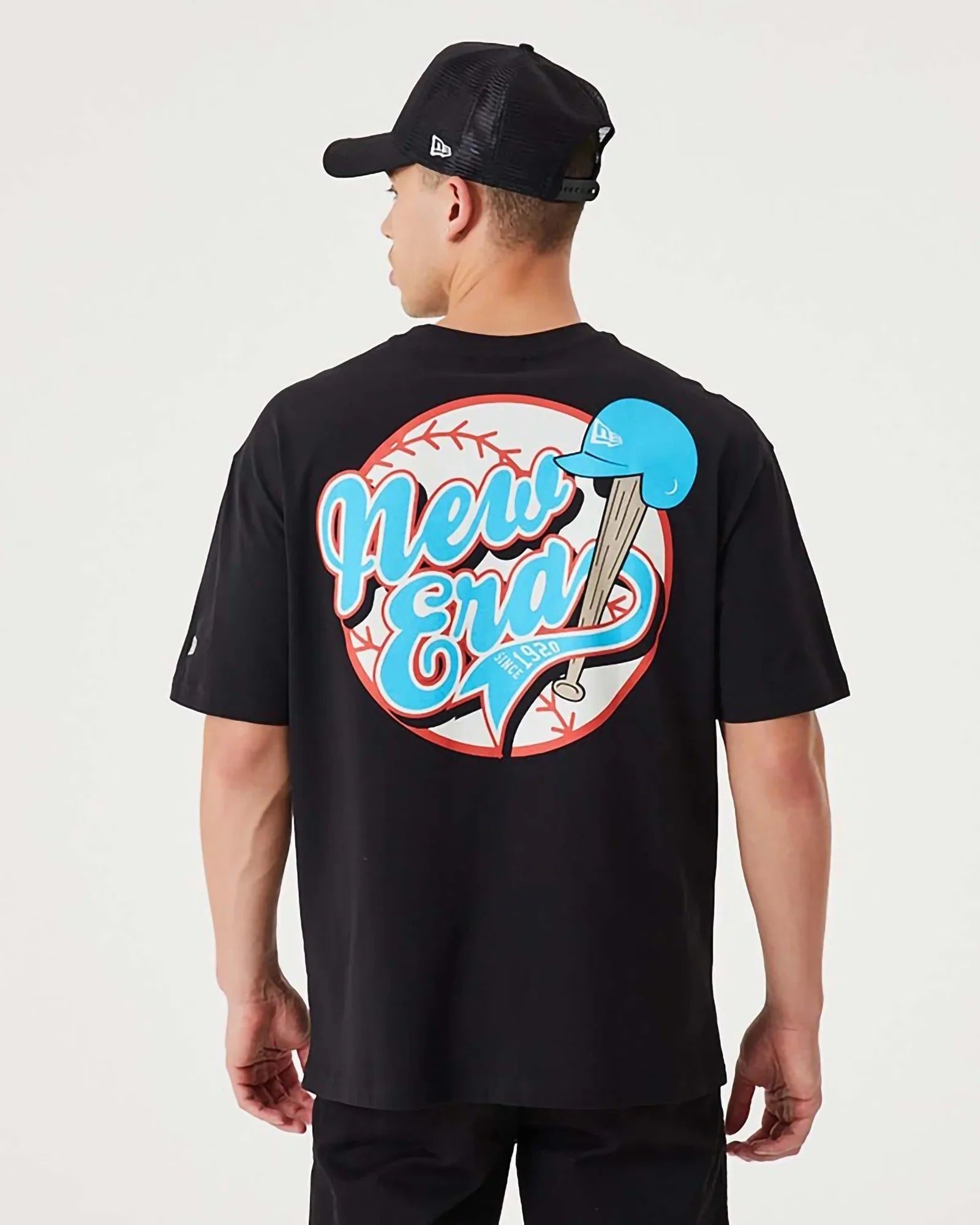 New Era Mlb Heritage Baseball Graphic Oversize Tee Black