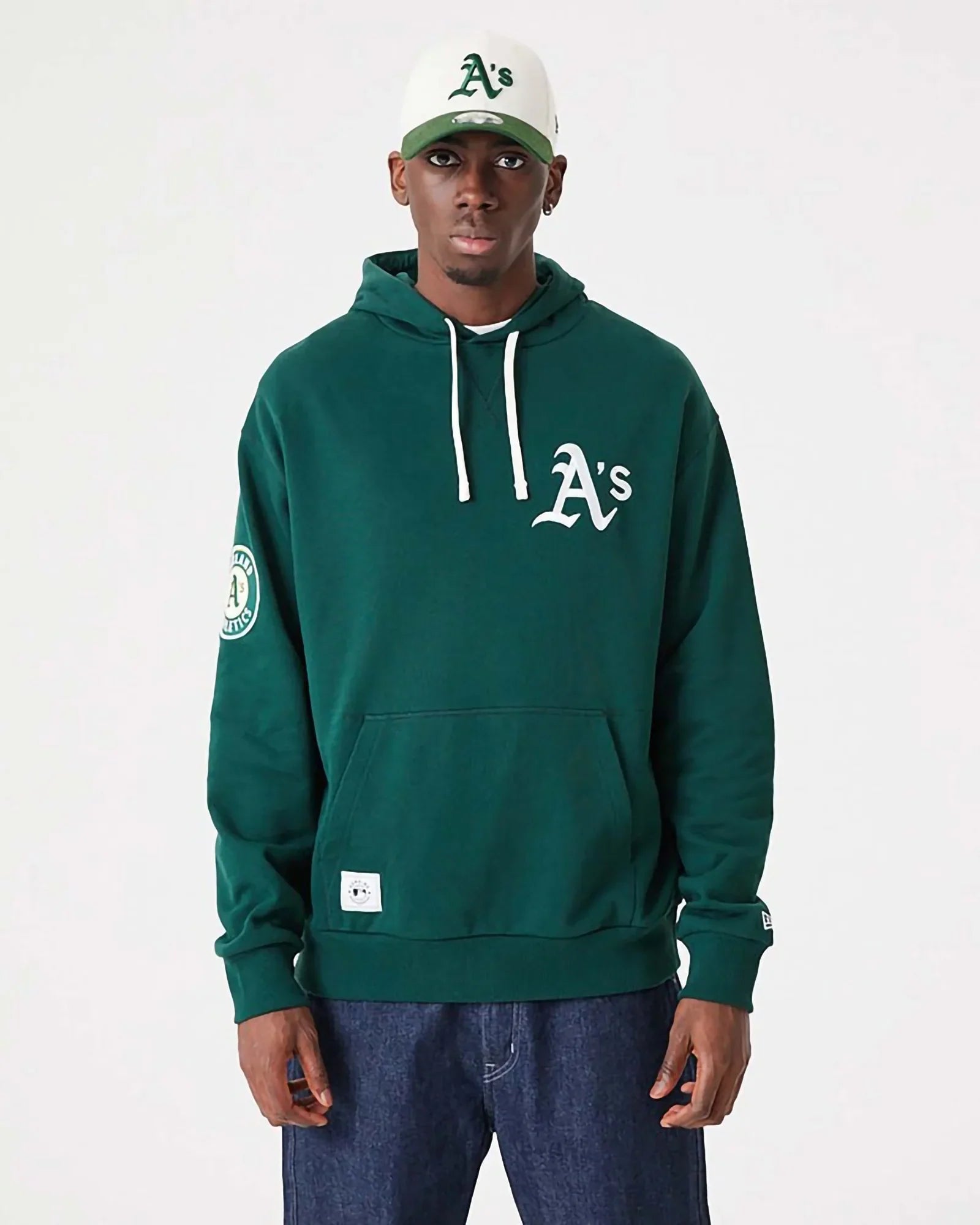 New Era Mlb Oakland Athletics Heritage Oversize Hoodie Dark Green