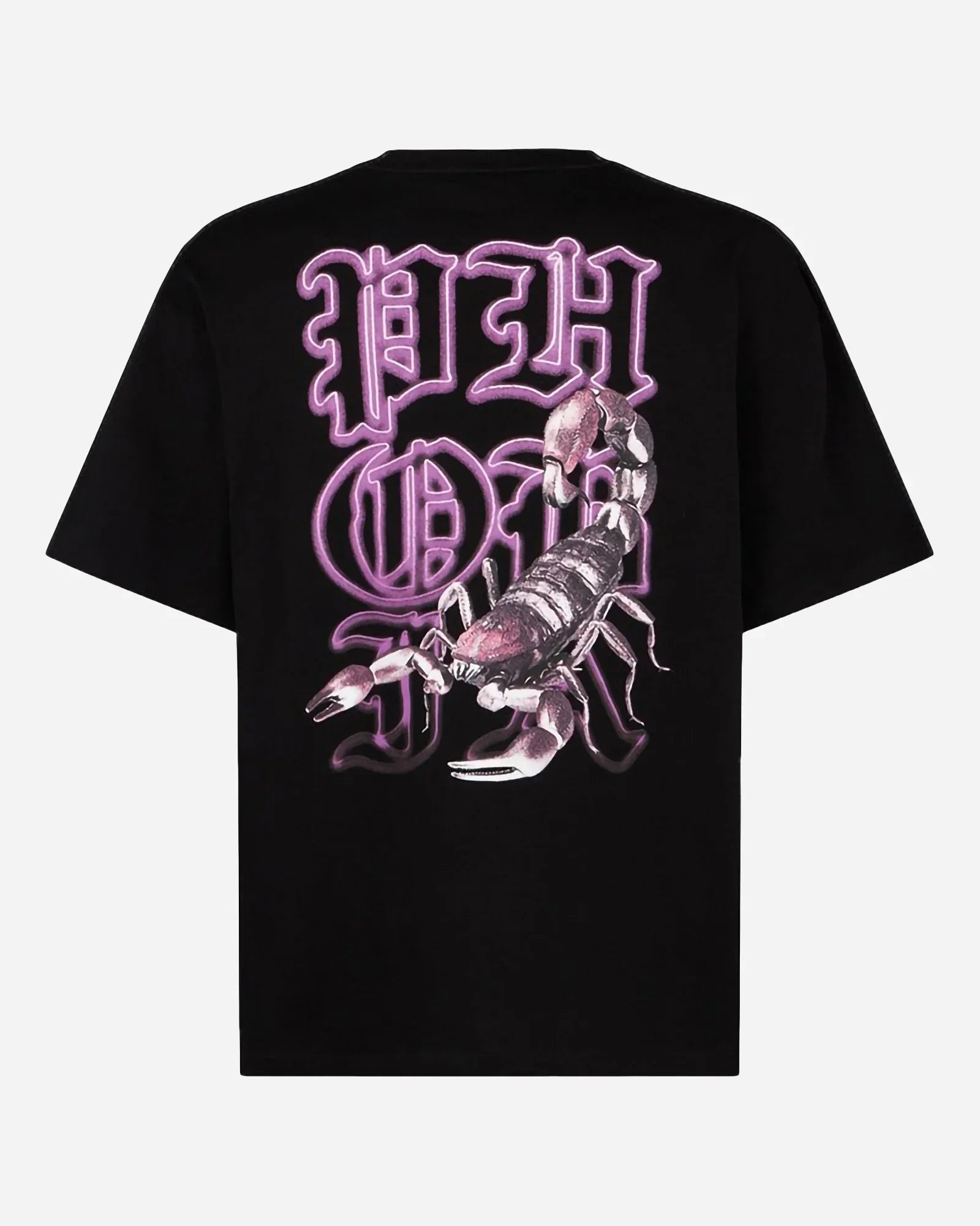 Phobia Purple Scorpion Print Black Tee