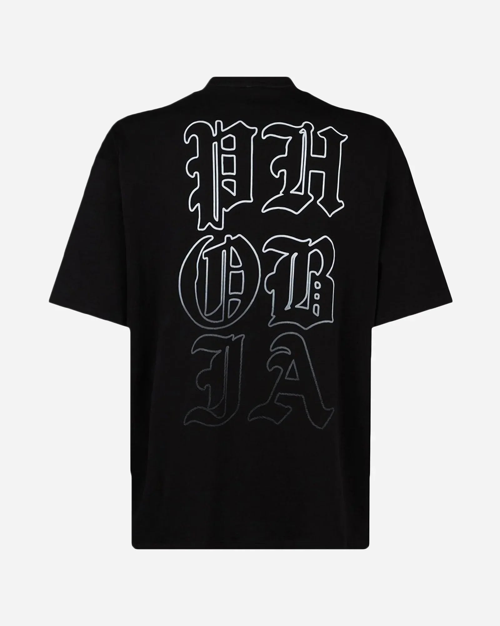 Phobia White Mouth Print Black Tee