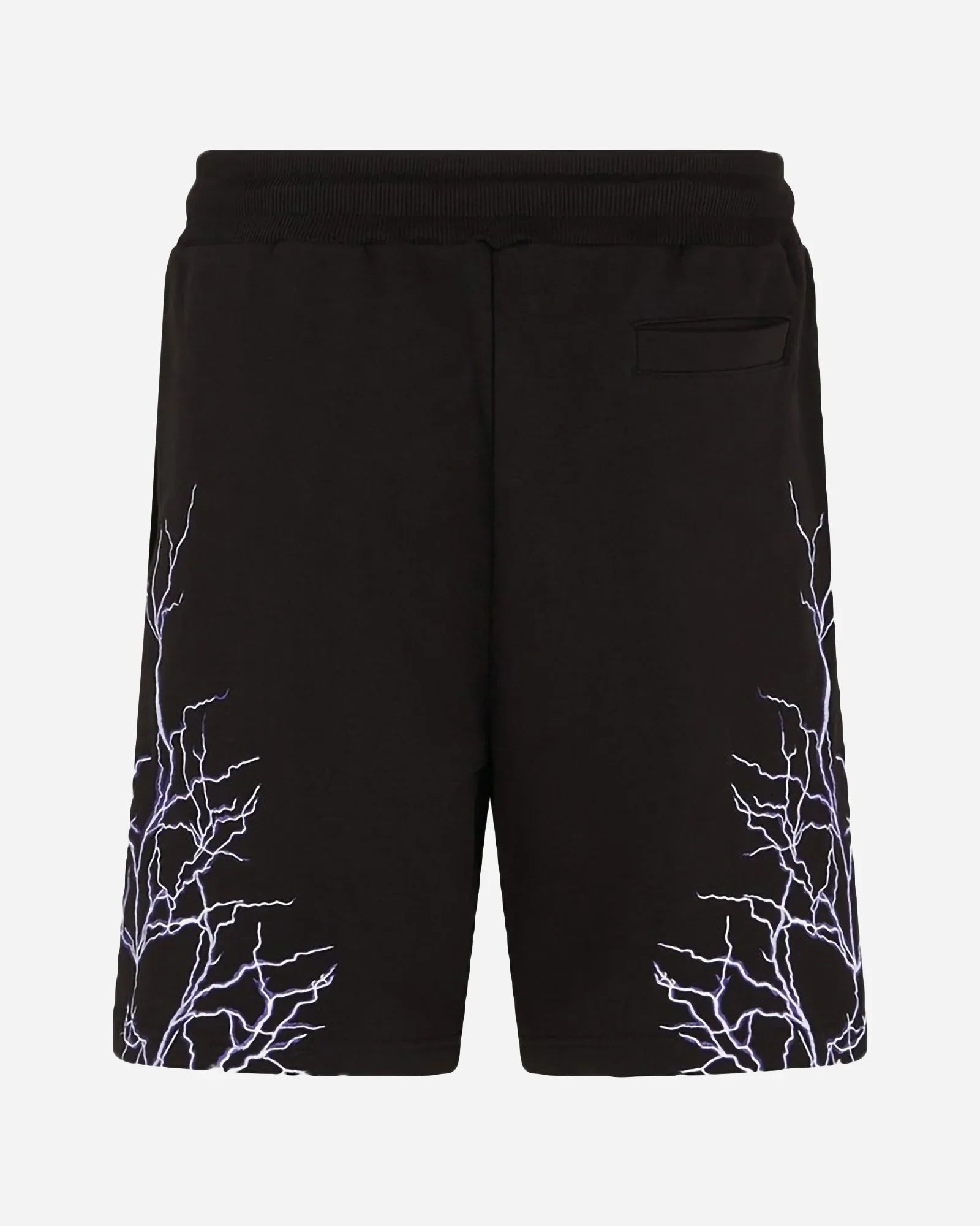 Phobia Purple Lightning Embroidery Black Shorts