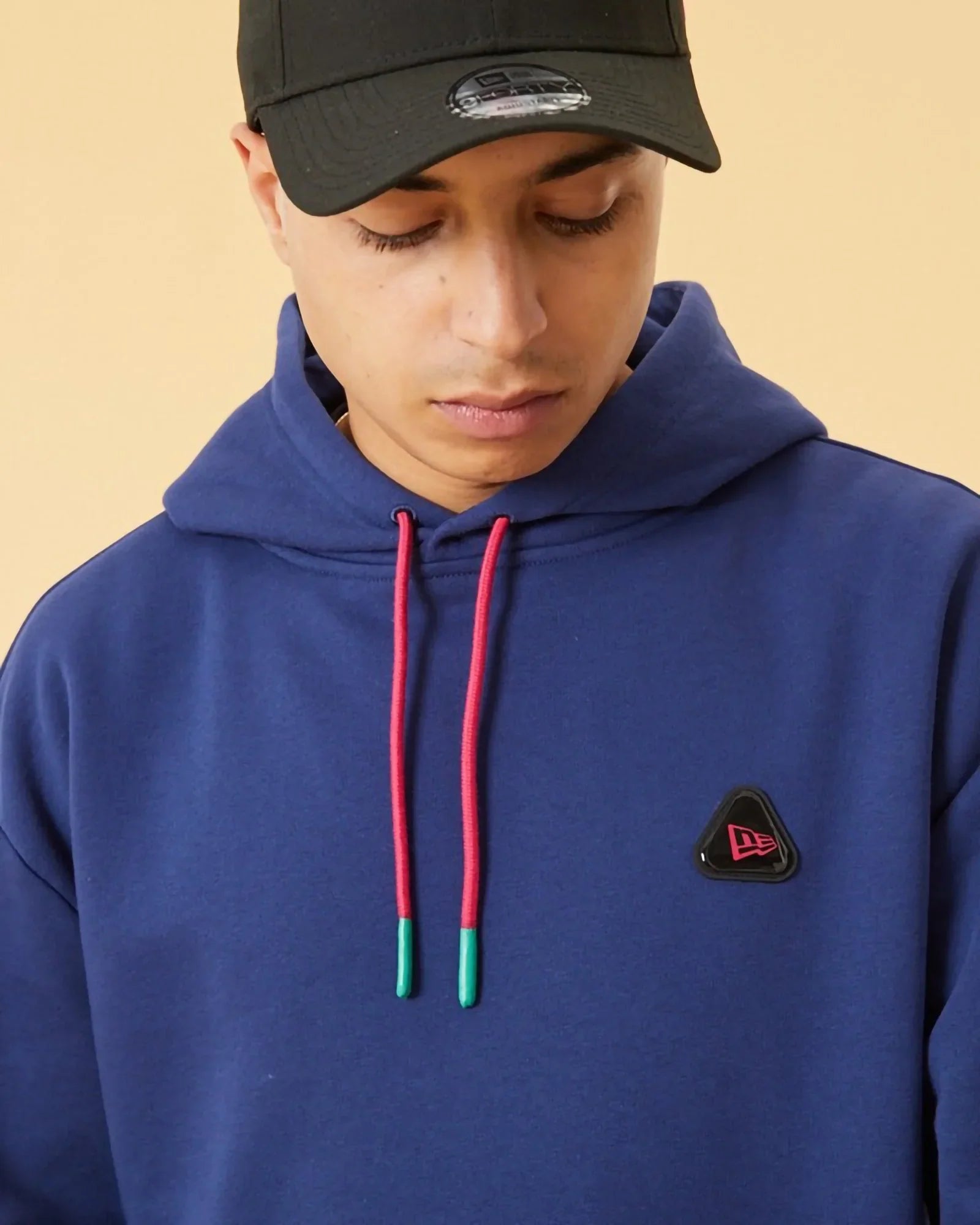 New Era Rubber Patch Oversize Hoodie Dark Blue