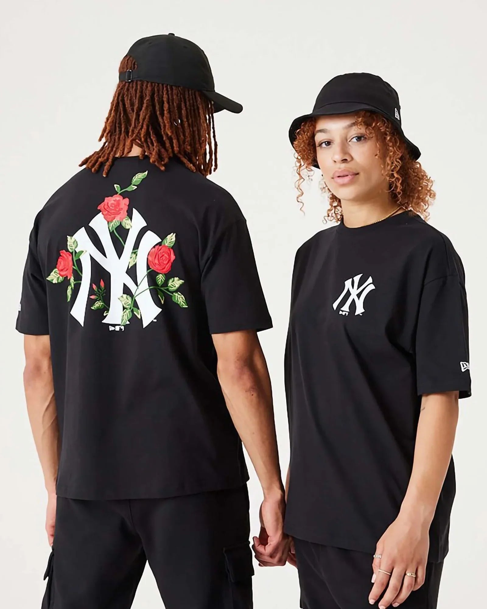 New Era Mlb New York Yankees Floral Graphic Oversize Tee Black