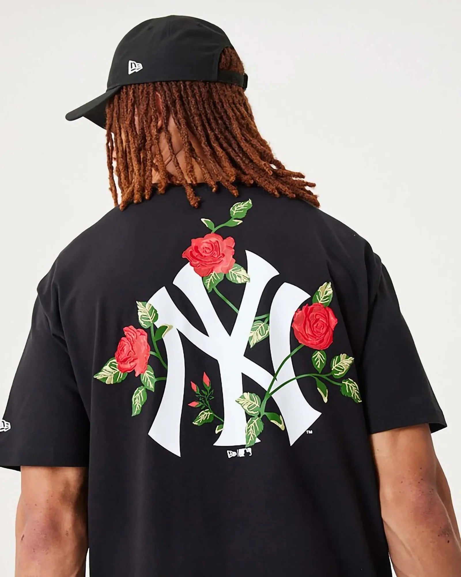 New Era Mlb New York Yankees Floral Graphic Oversize Tee Black